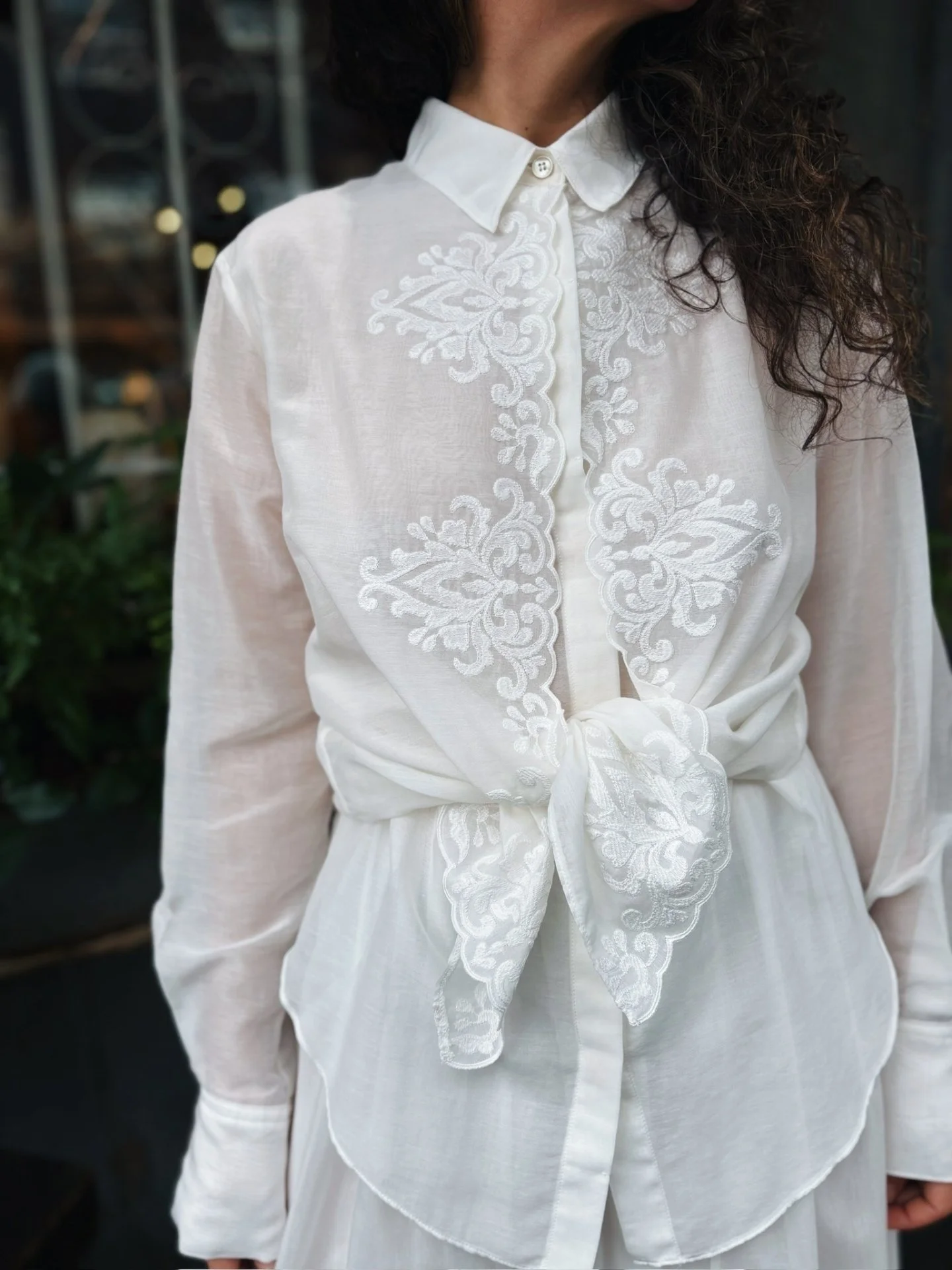 Embroidered Voile top from @forte_forte 🕊️