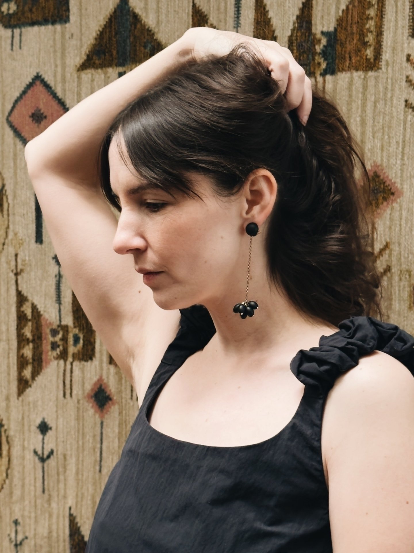 The Laurel Drop Earring in Matte Black Acrylic from @rachelcomey ⚫