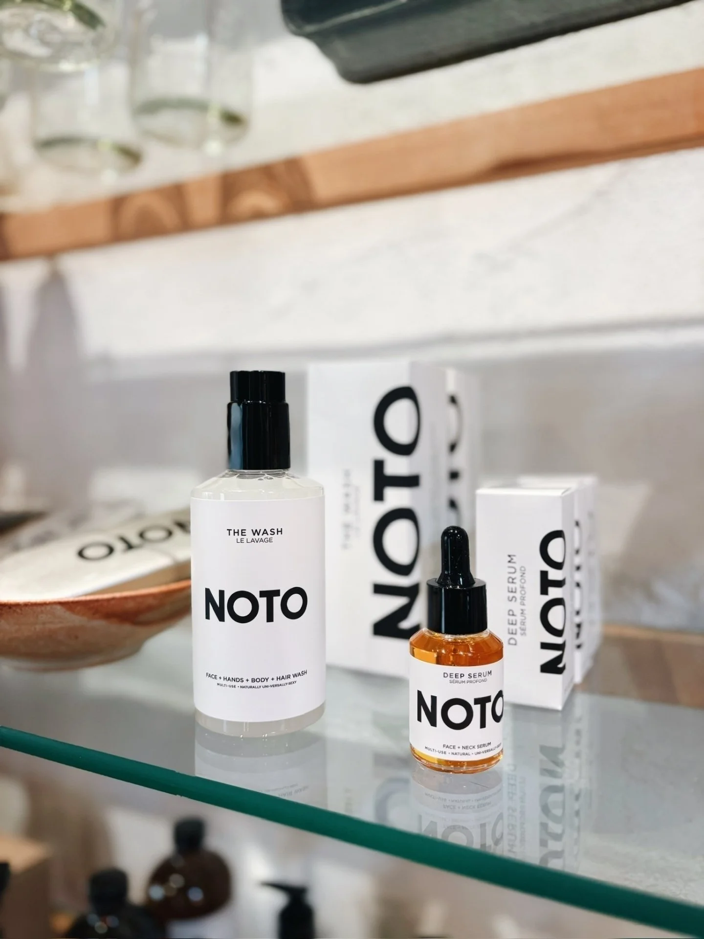 Welcome back to the shop @noto_botanics! NOTO Vegan skincare includes body wash, skin serum, (reusable!) eye patches, and our favorite lip tints 🌱
