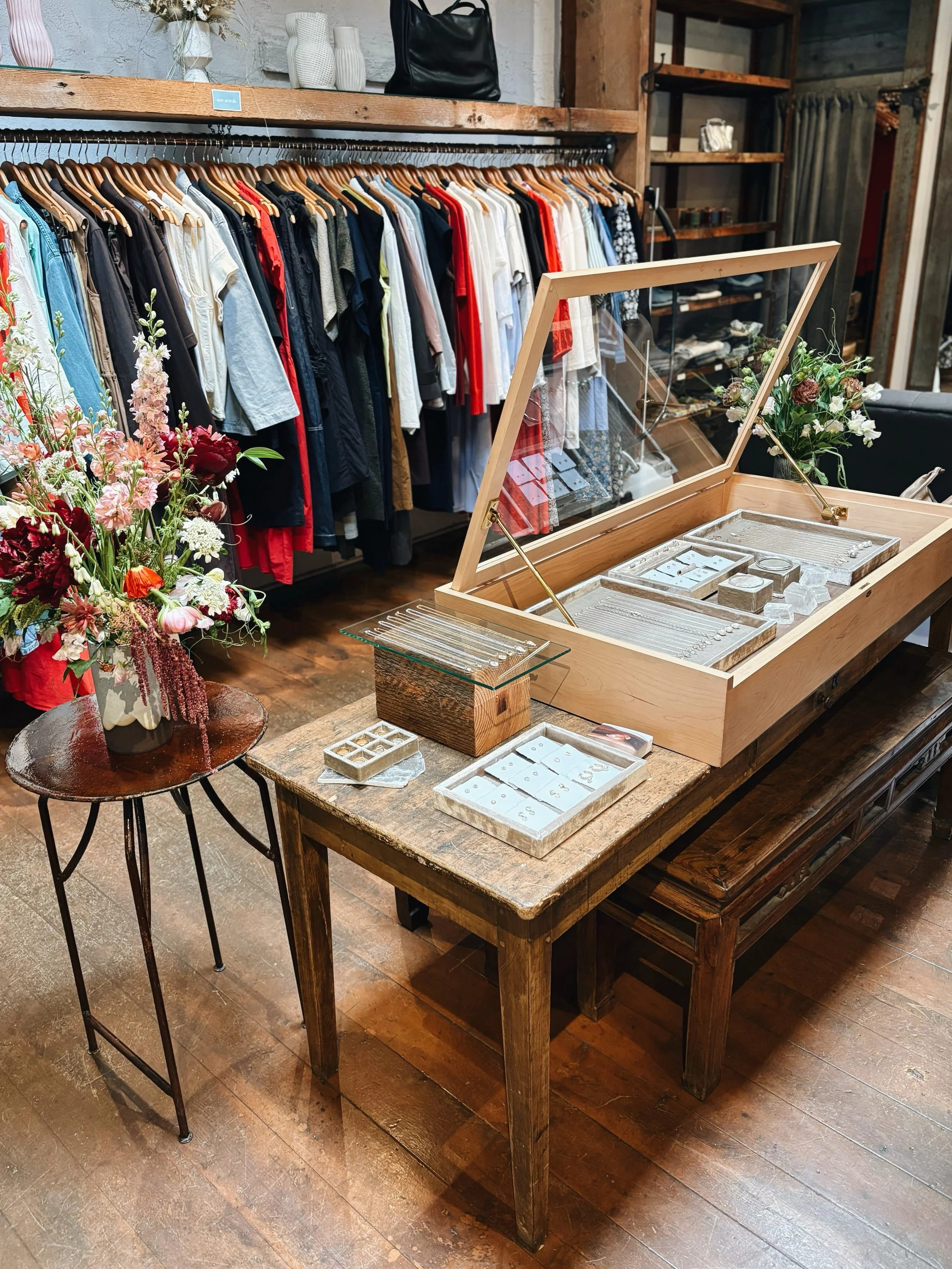 We are so excited to have @mollydebiak in the shop today &amp; tomorrow! Swipe through to see some of the gorgeous pieces we&rsquo;re already falling in love with ✨

She&rsquo;ll be here all day Friday &amp; Saturday from 11-6
