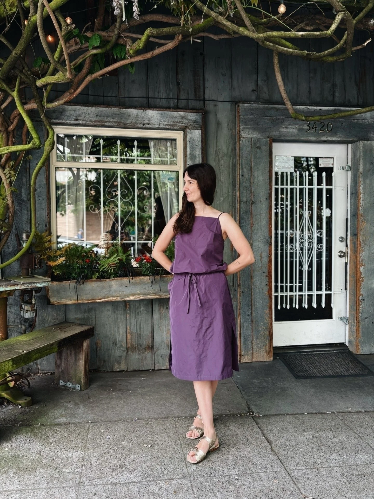 The Gian Dress in Prune Light Tafetta 💜 @rachelcomey