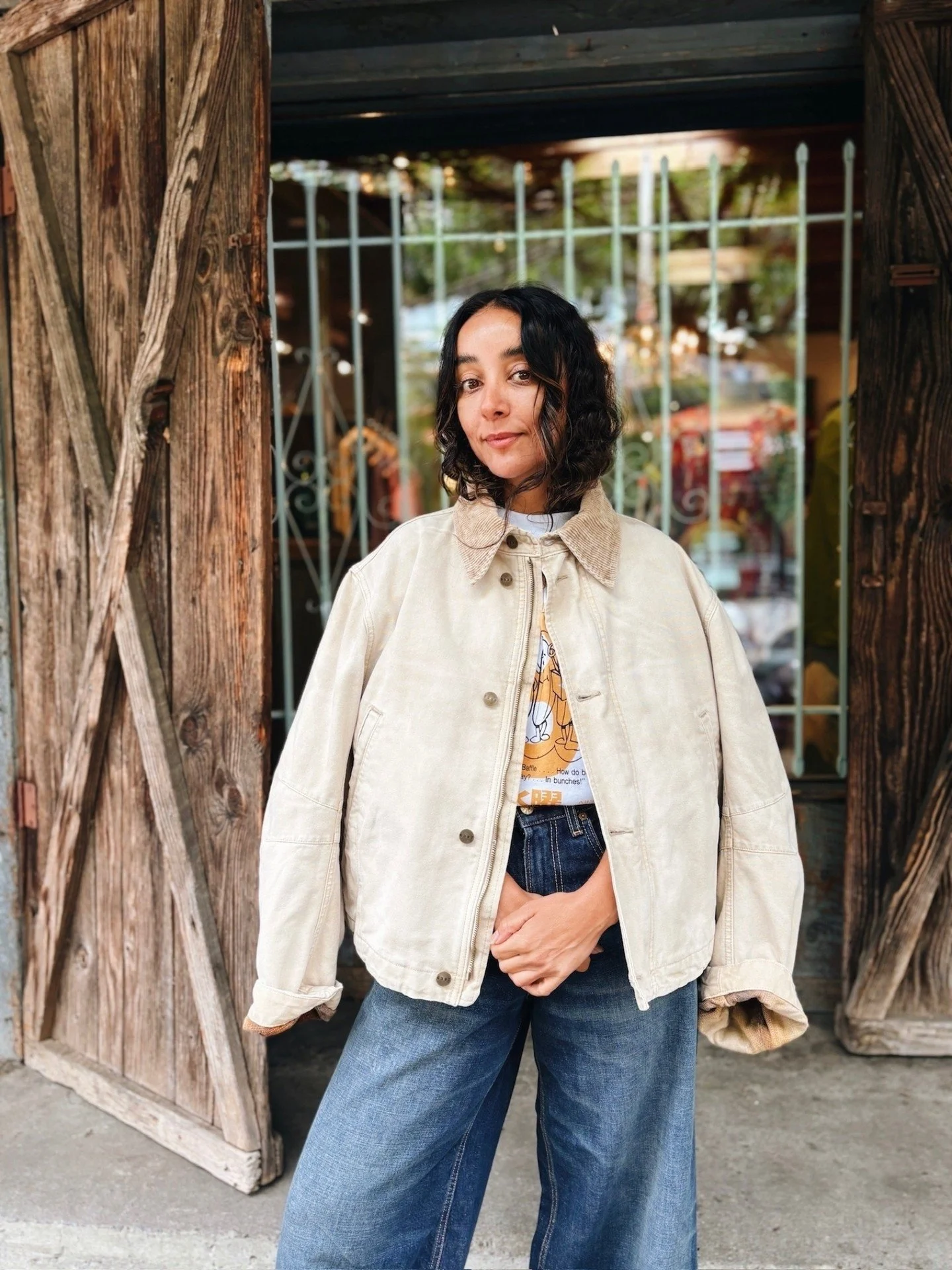 All new @6397_news 👏👏👏 

Flight Jacket in Bisque
Bananas Boy Tee 
Cropped Roomy Jean in Andes Blue
