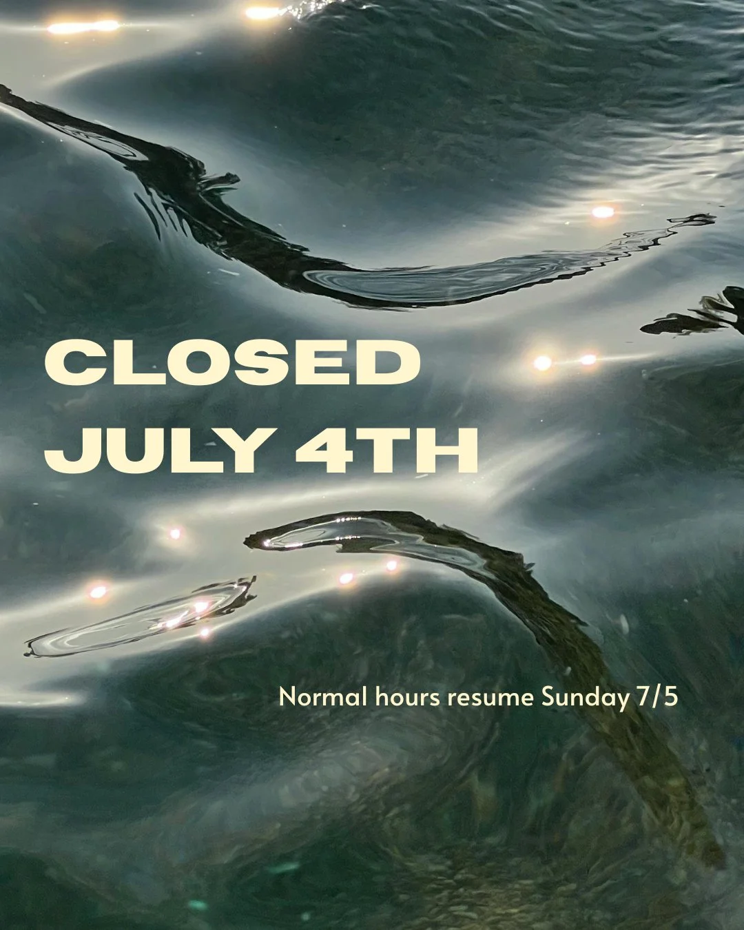 We'll be closed this Saturday for the 4th of July, but back to our normal hours on Sunday the 5th! 

Enjoy the sunshine 🌞