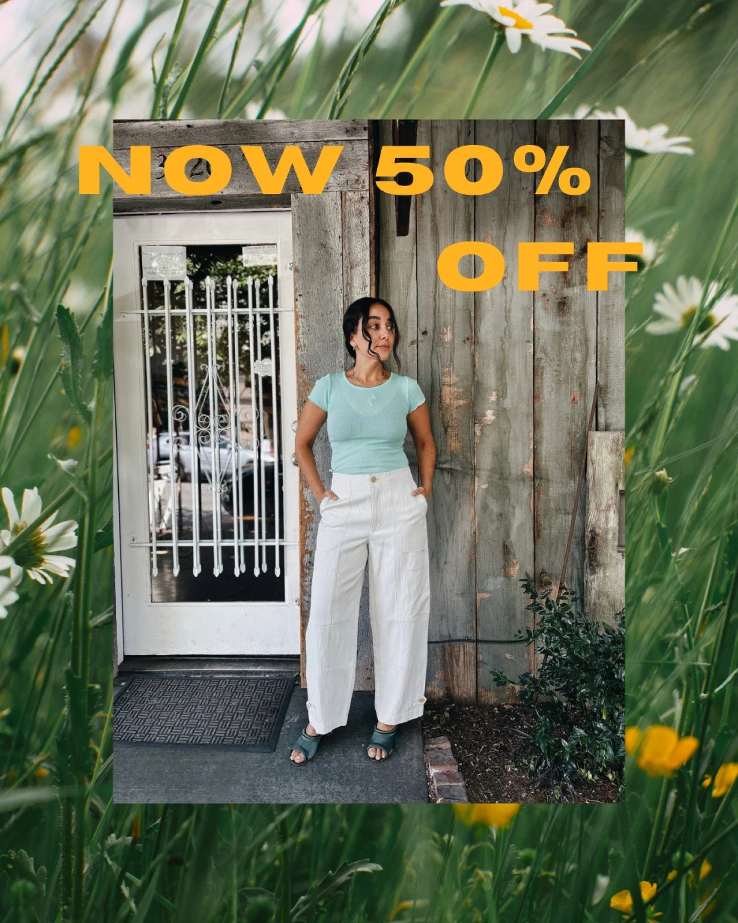 Summer Sale... now 50% OFF! 📣 

Swipe for some of our favorites still on the sale rack from Sayaka Davis, Hey Gang, Apiece Apart, and more!