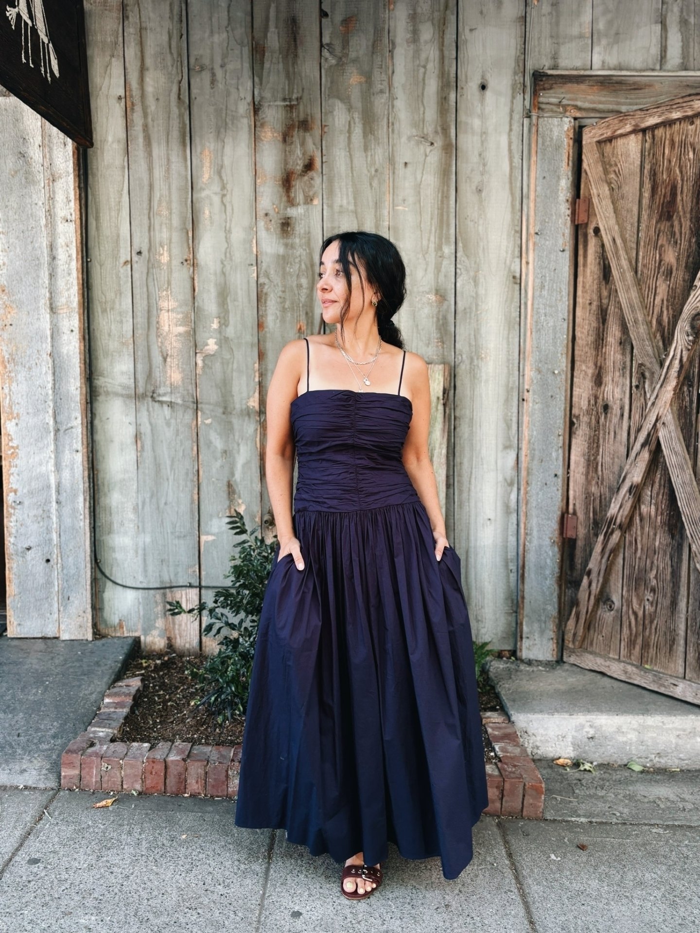 The Jana Ruched Bodice Maxi from @apieceapart 🫶 on our Summer Sale rack!