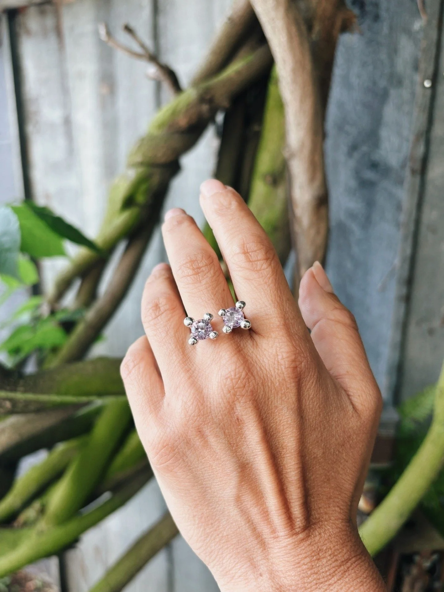 The Tia Ring with Pink Amethyst from local jewelry artist, @farisjewelry 💖
