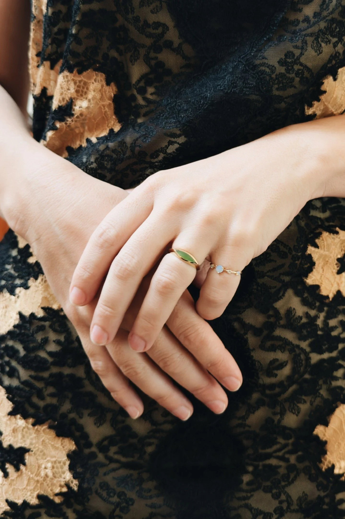 New gems from @wwake ✨ 

The Jade Eye Signet Ring and Large Opal and Diamond Four-Step Ring