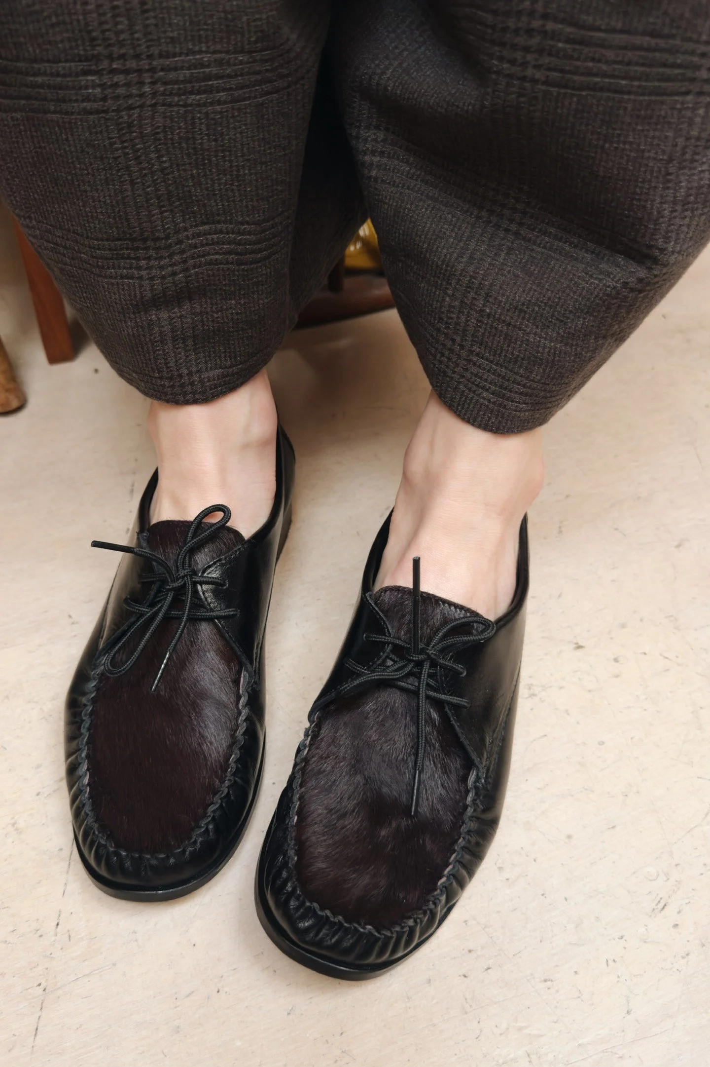 The Shepherd Oxford in Calfhair Leather from @rachelcomey
