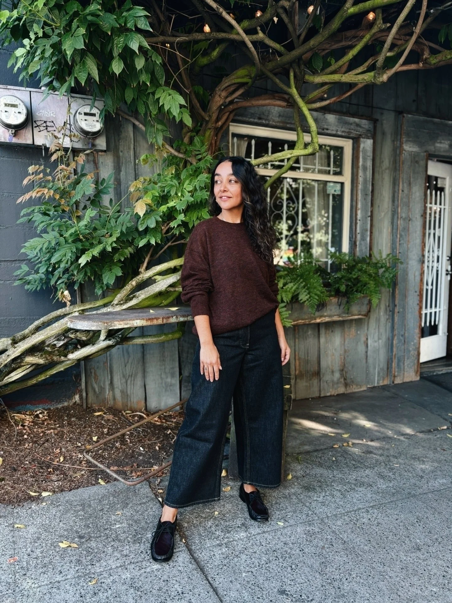 @studionicholson Chalco Jean now in Black Italian Denim &amp; Gulf Knit in Mulberry 🤎