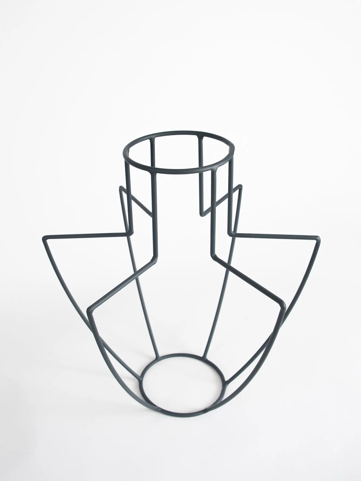 minimalist gray metal sculpture