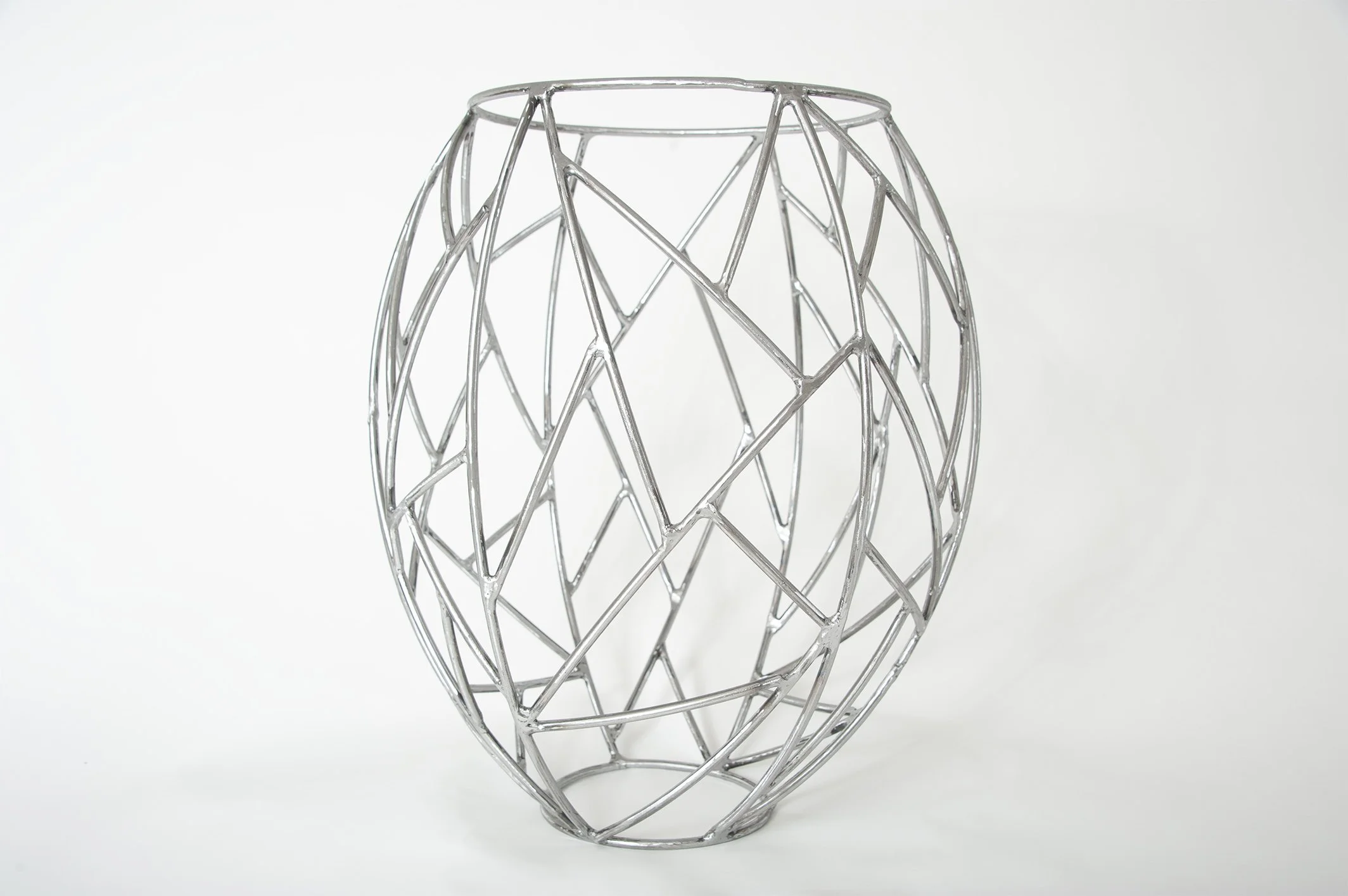 abstract metal sculpture in the round