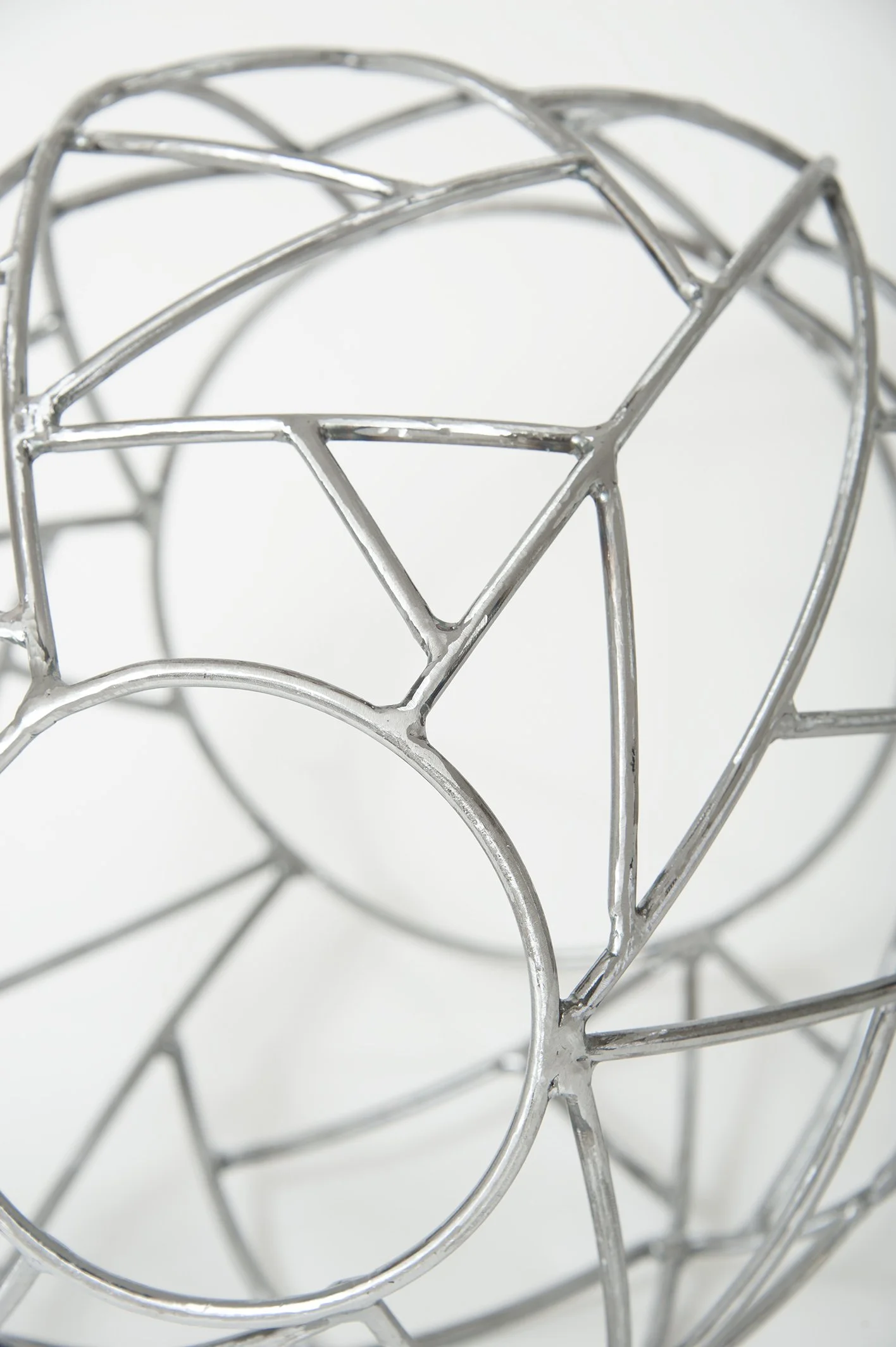 close up of steel rod sculpture