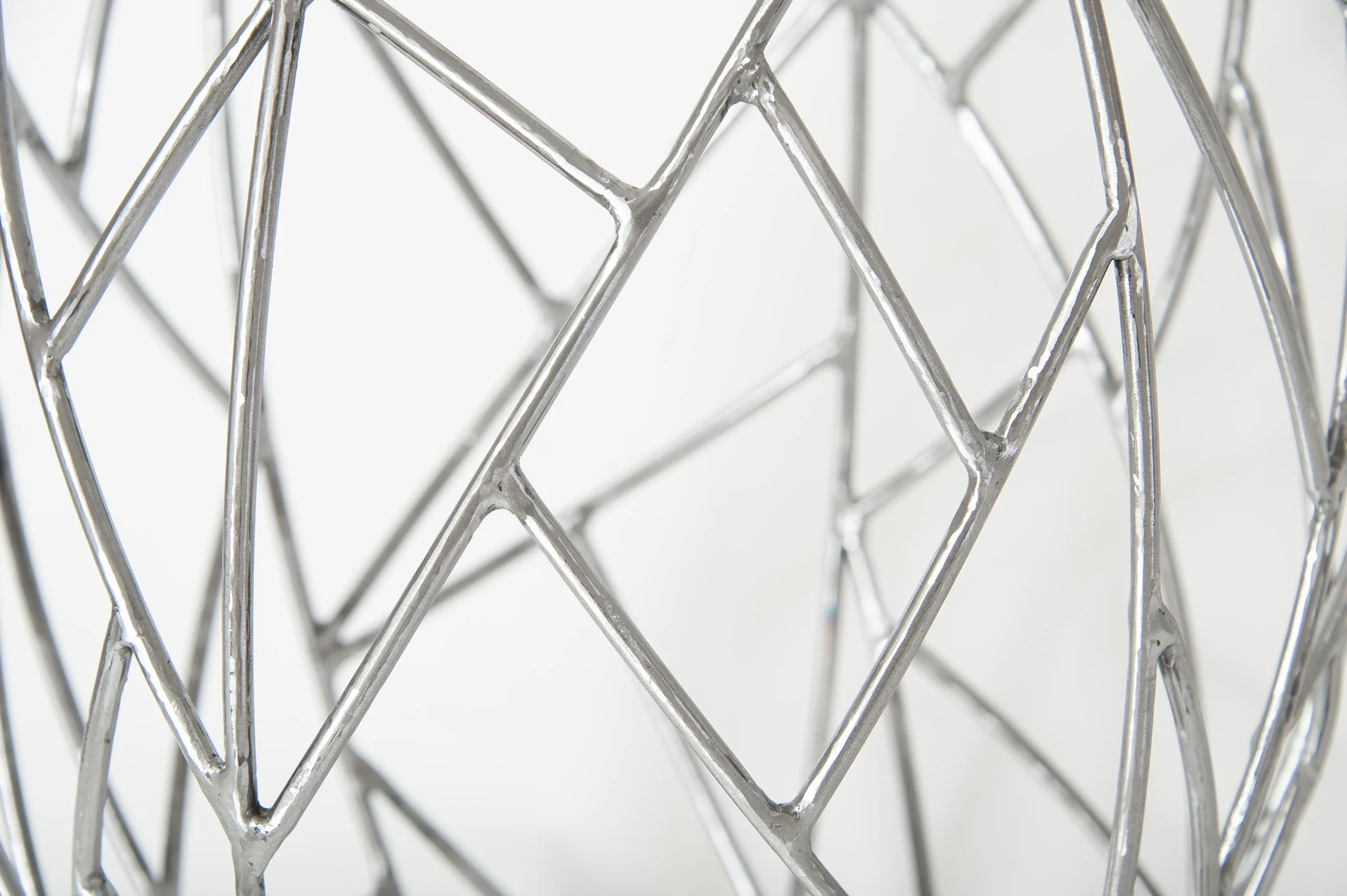 close up, macro image of unique metal sculpture