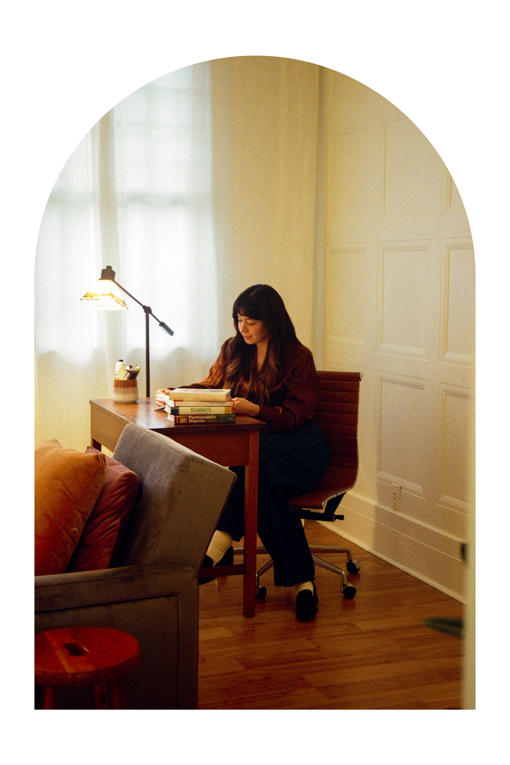 therapist at desk