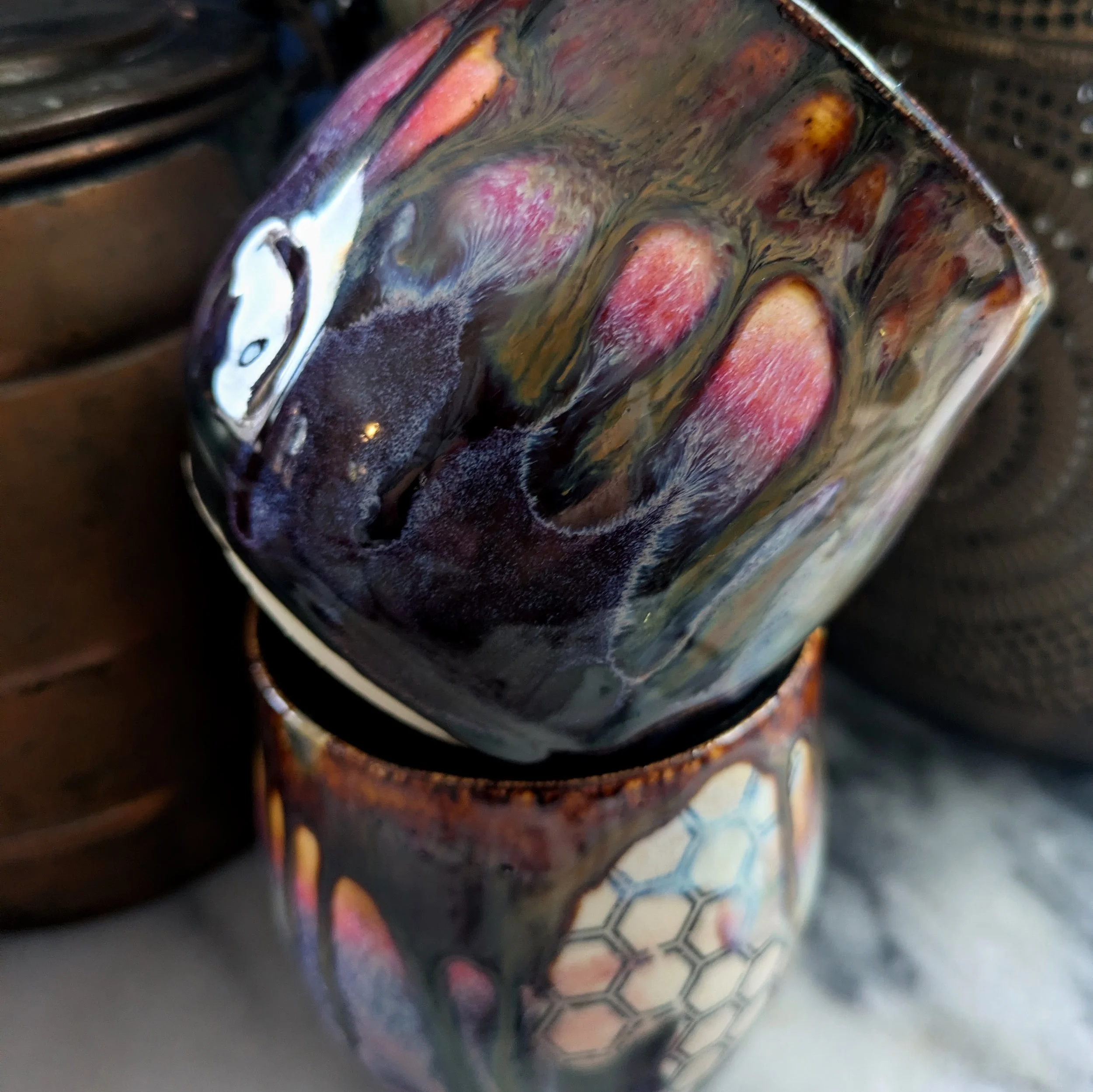 Set of 2 - Thumb Print Sipper- Black/Purple/Pink