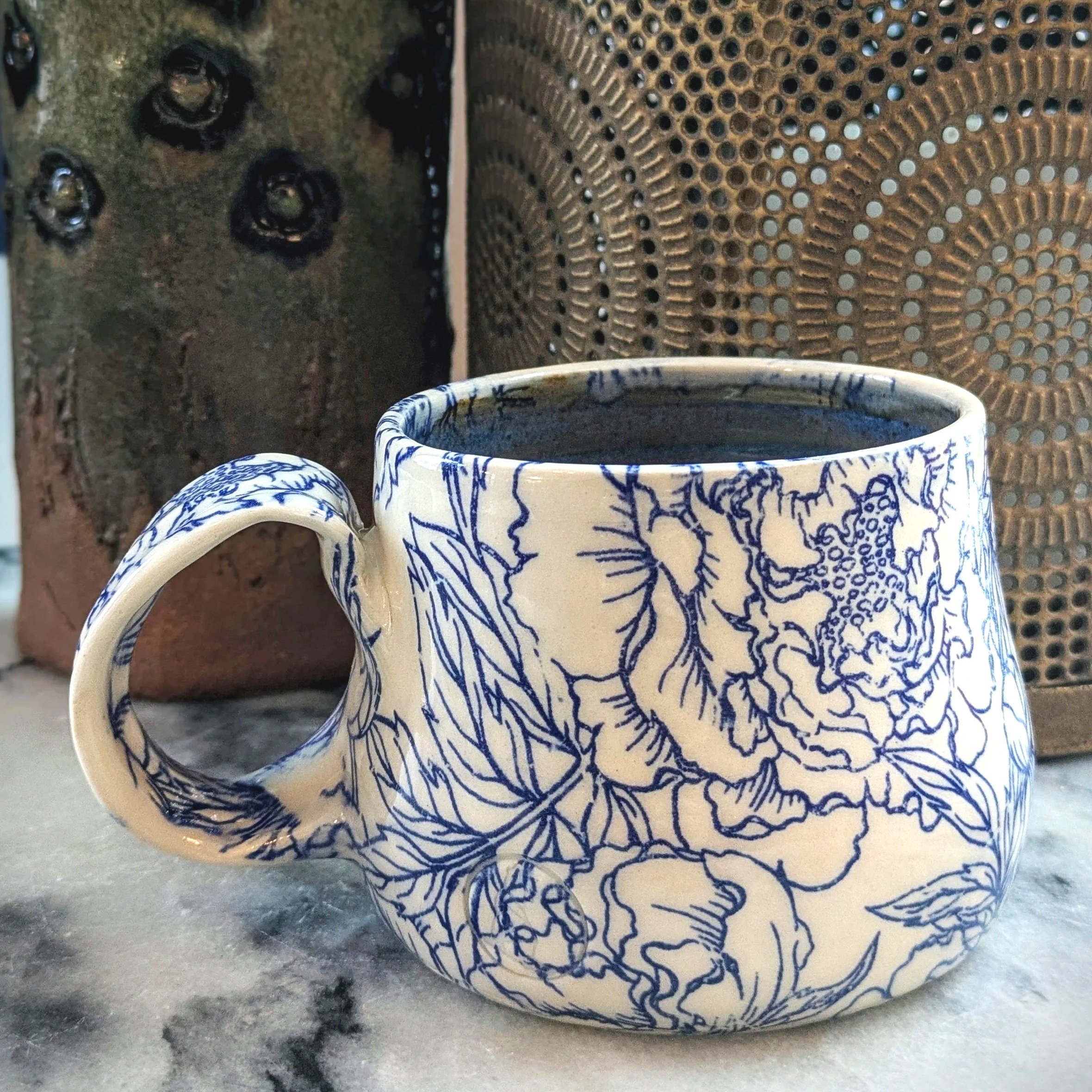 Peonies Mug - Cappuccino size