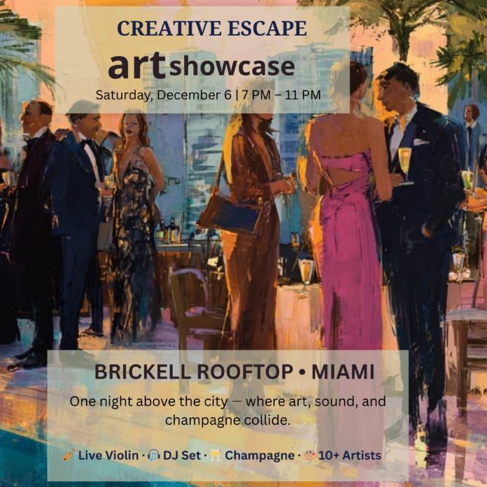 Creative Escape Art Showcase experience in Brickell, Miami, Florida during Miami Art Week/ Art Basel with 13 international artists.