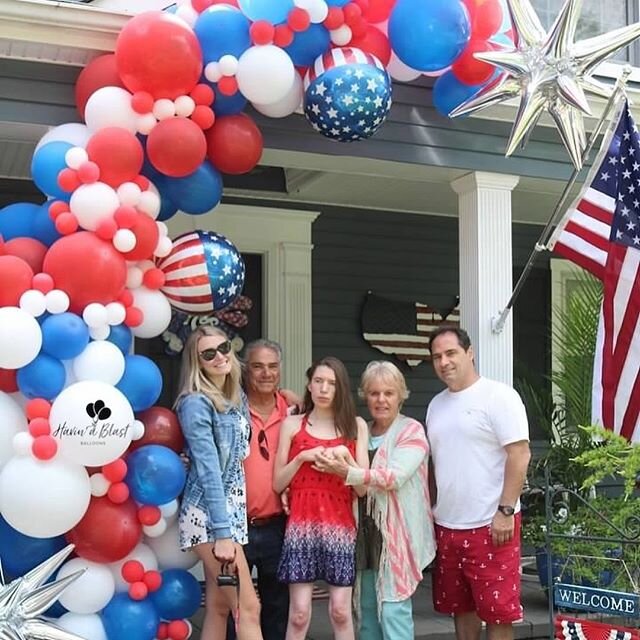 When everyone in the house has a birthday in June what do you do?? Call Havin&rsquo; A Blast for a massive arch of course! Happy birthday to the Esopa family!! 🎂🎊🎁
.
.
#redwhiteandblue #redwhiteandblueballoons #njballoonartist #nyballoonartist #ha