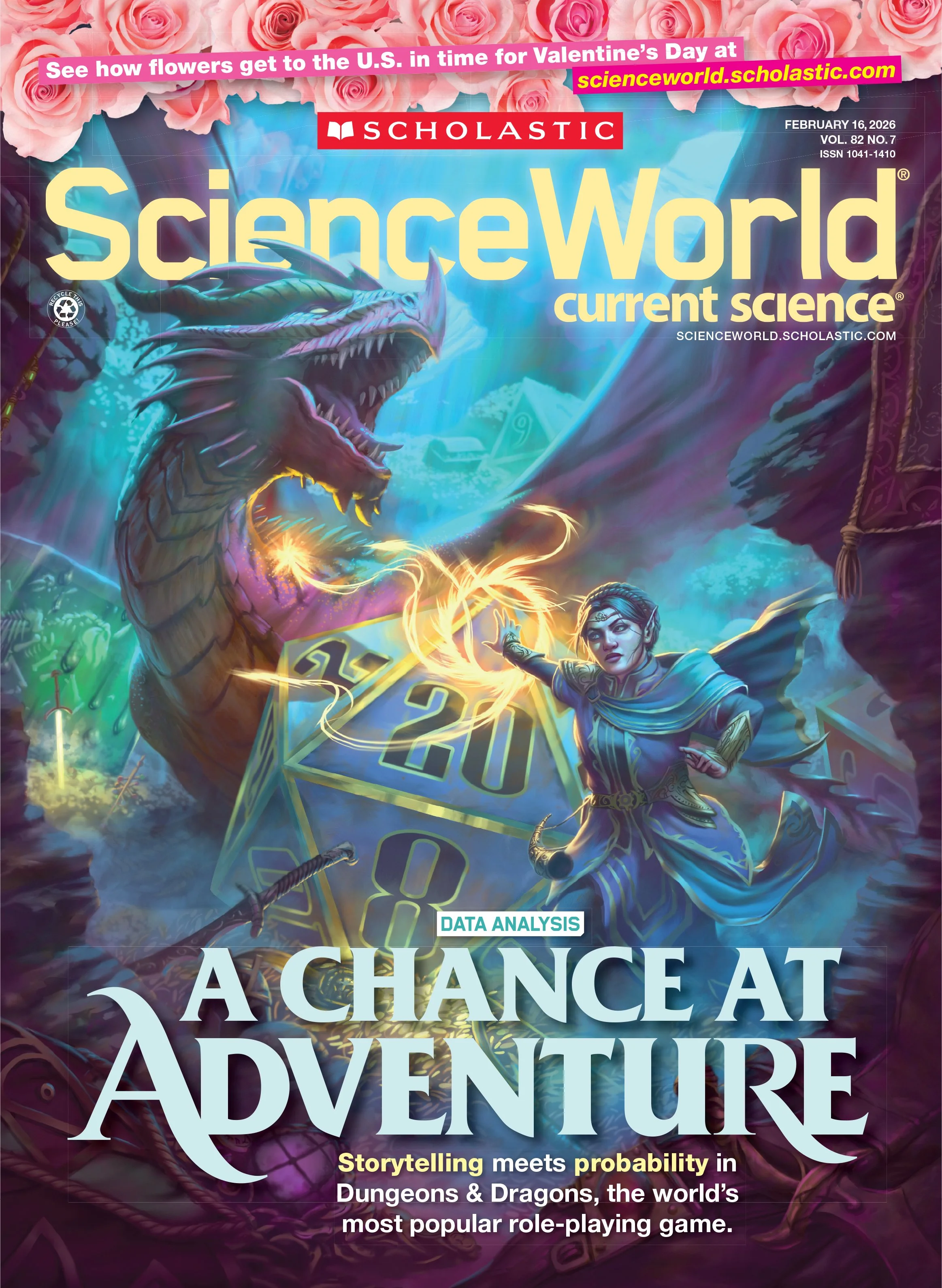 Cover for the Dungeons & Dragons issue of Scholastic Science World