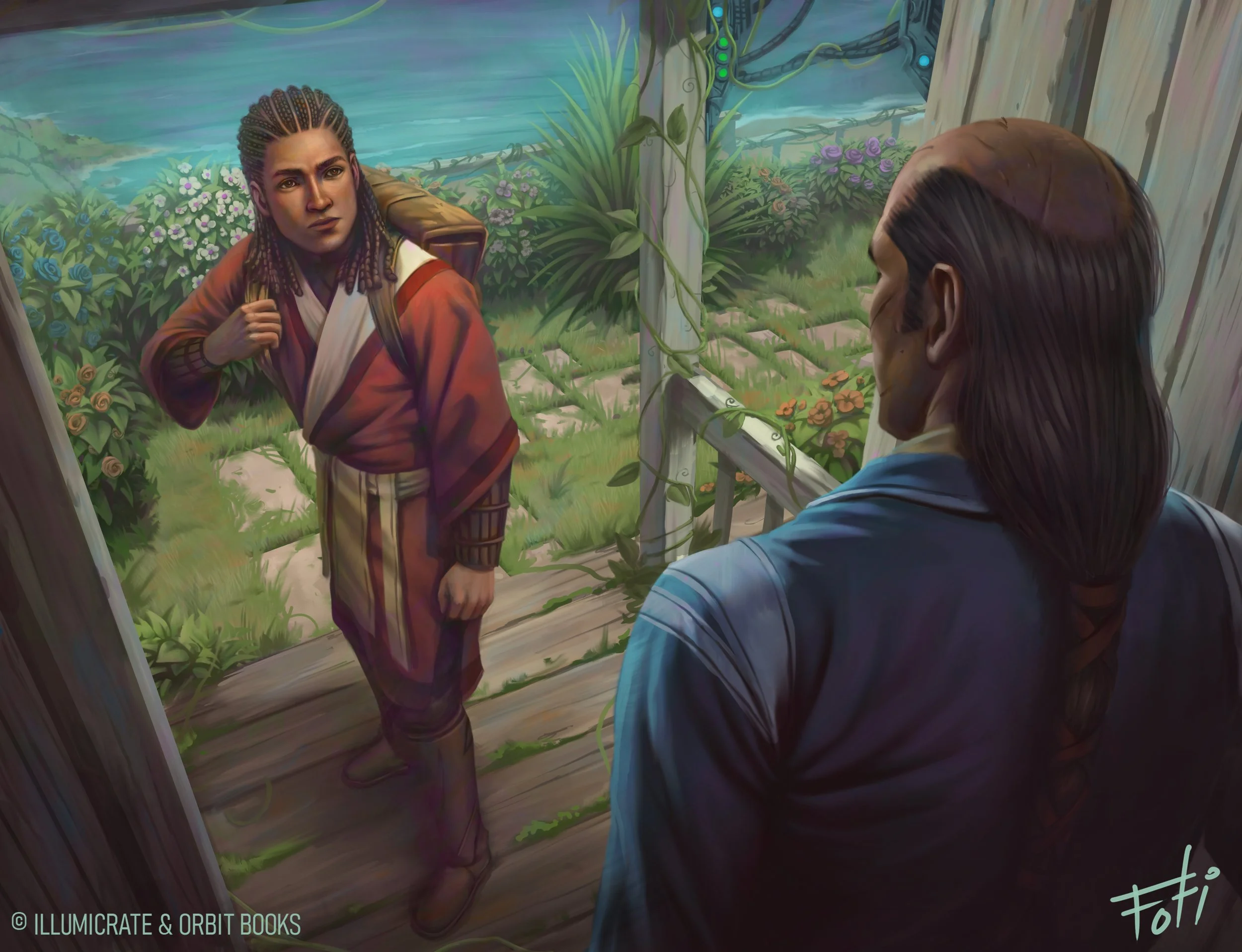 Art for Slow Gods by Claire North, for Illumicrate and Orbit Books