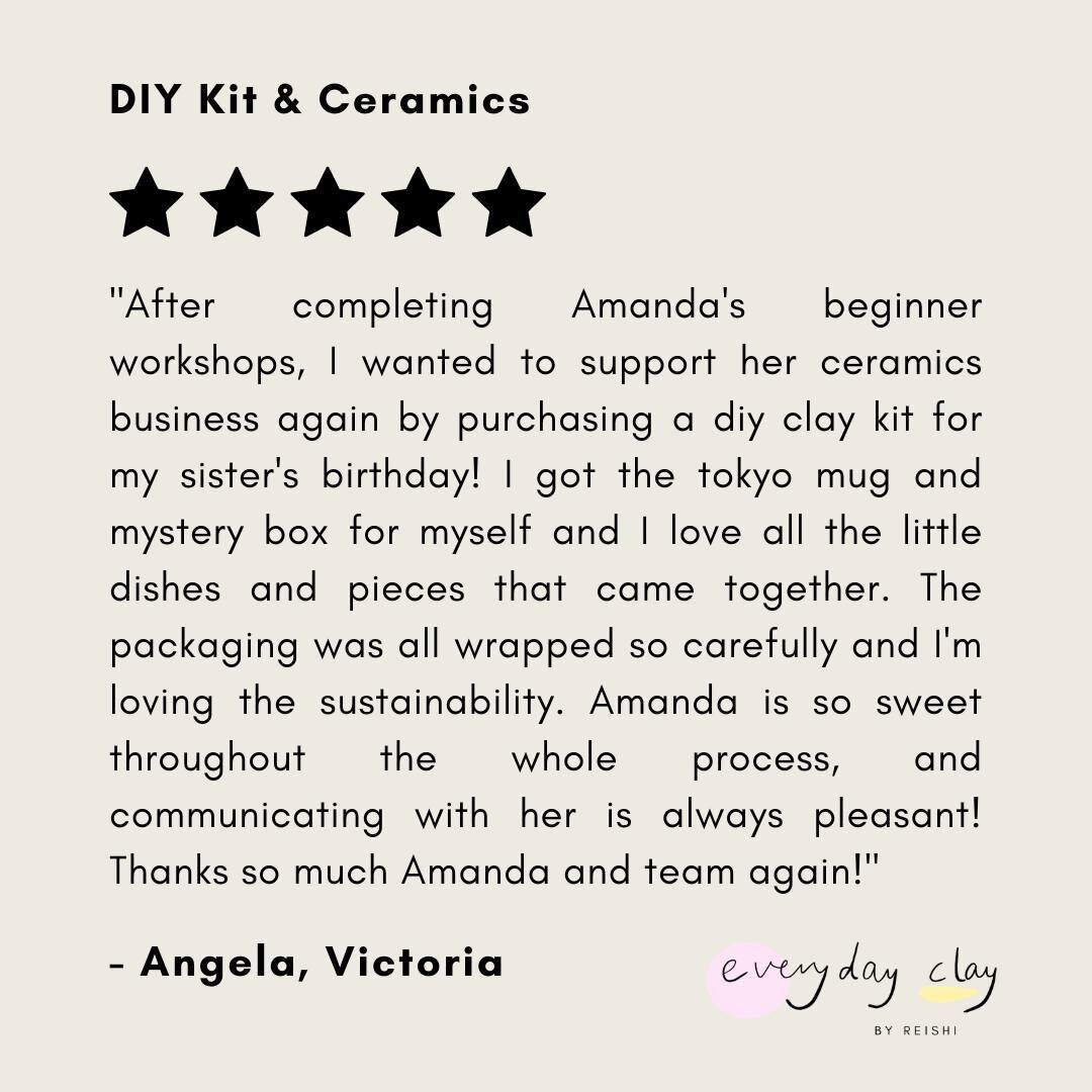 This shout out was a long time coming, but we get there eventually! Today we're sending our biggest thanks to @a.ngelahoang. Thank you for your positive words and amazing feedback about our clay kit and ceramics, we really appreciate it Angela ❤️🙏⁠
