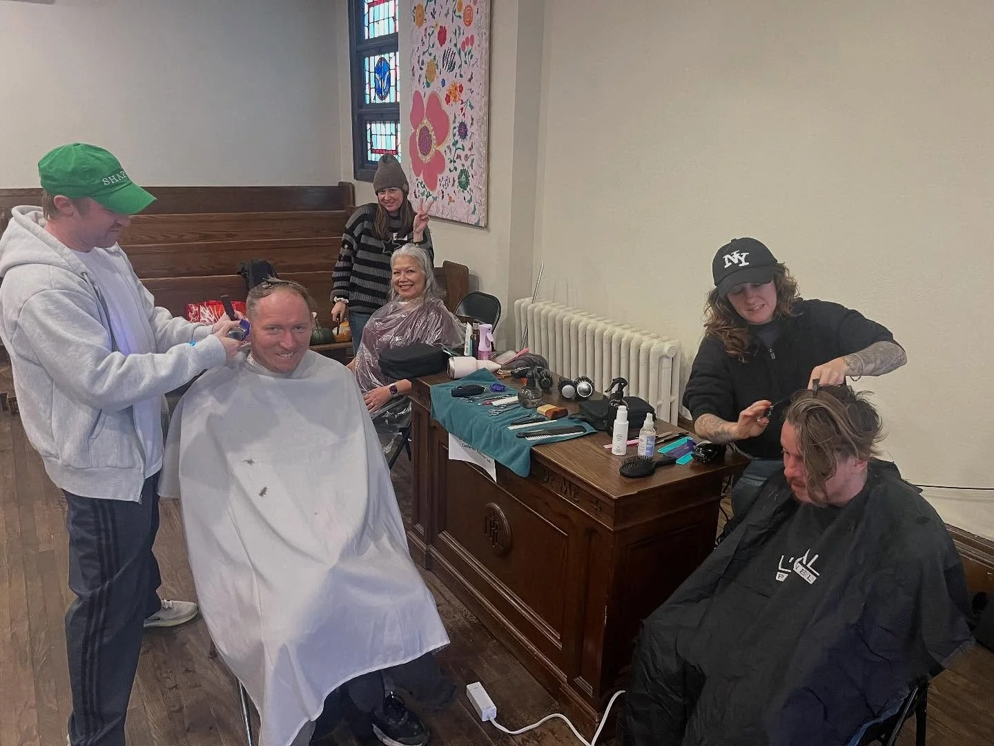 Some before and after shots from our first ever free haircut day at the pantry! Thanks Zach, Sam, and Catherine 💕 Pantry is closed next week for fifth week but we&rsquo;ll see you on Tuesday for hot meal!