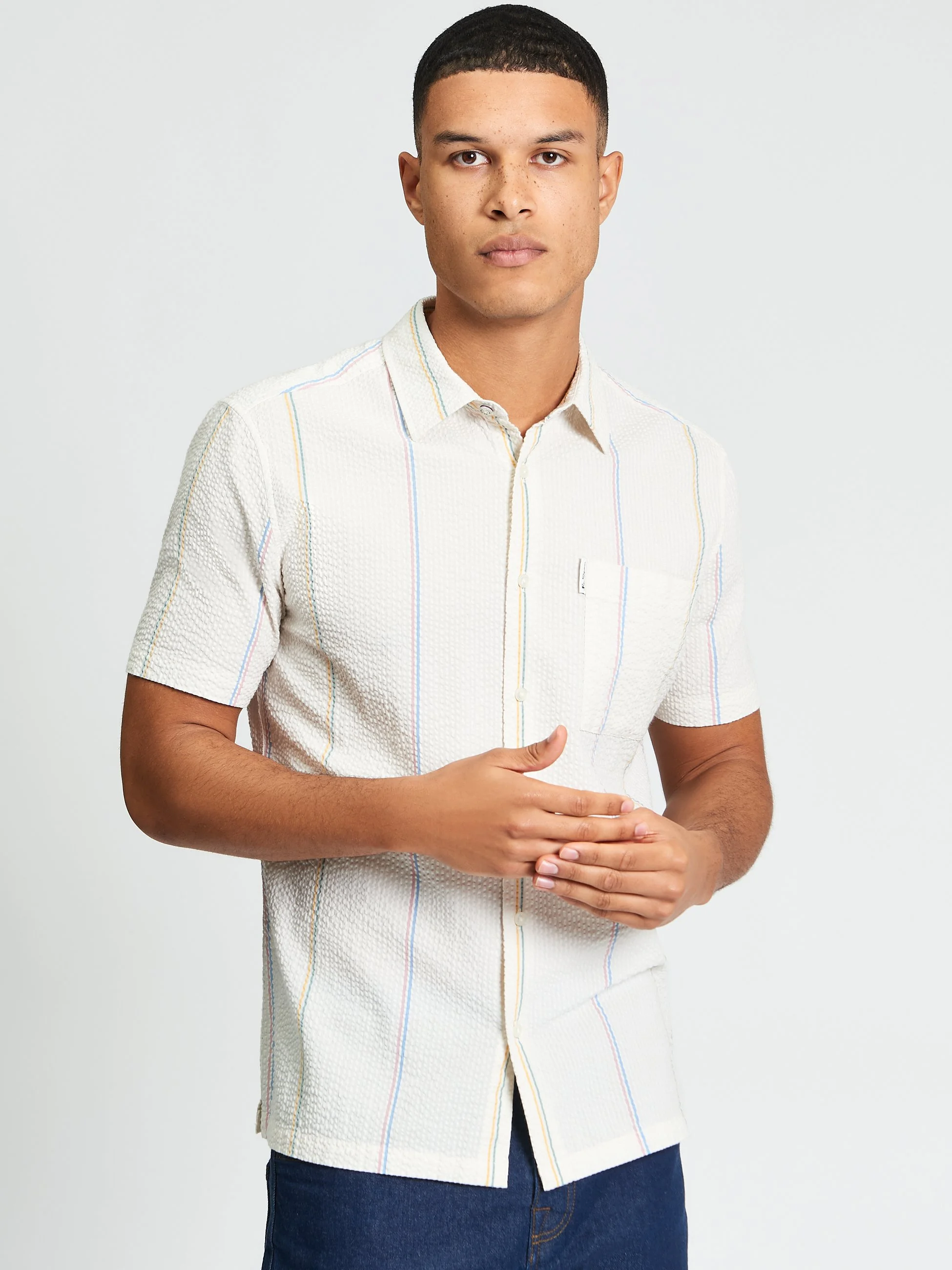 Ben Sherman Seersucker Stripe Short Sleeve Shirt