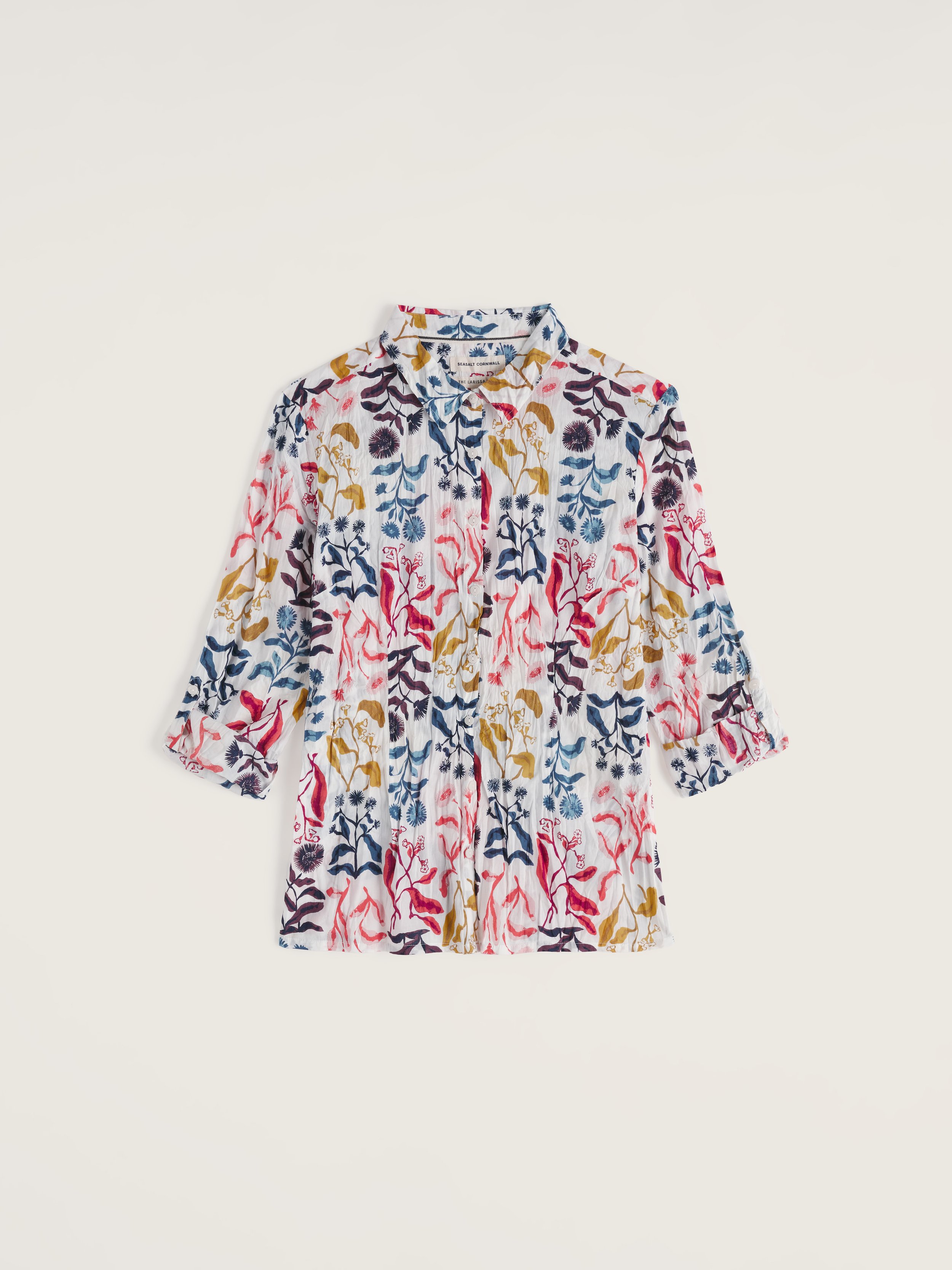 Seasalt-Larissa Shirt - Inky Botanical Tansy - CottonWool (3).jpg