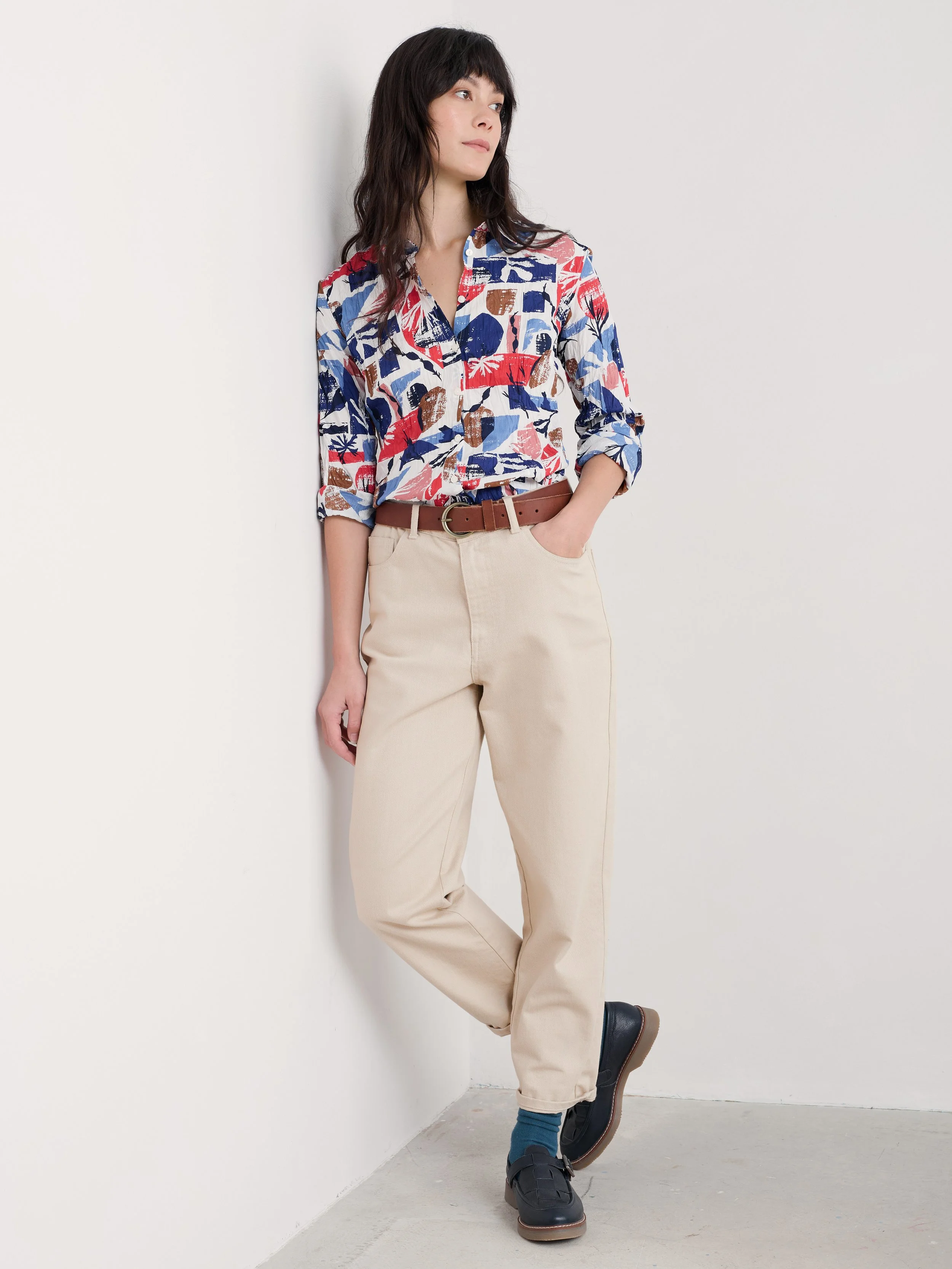 Seasalt-Larissa Shirt - Marine Forms Chalk - CottonWool (17).jpg