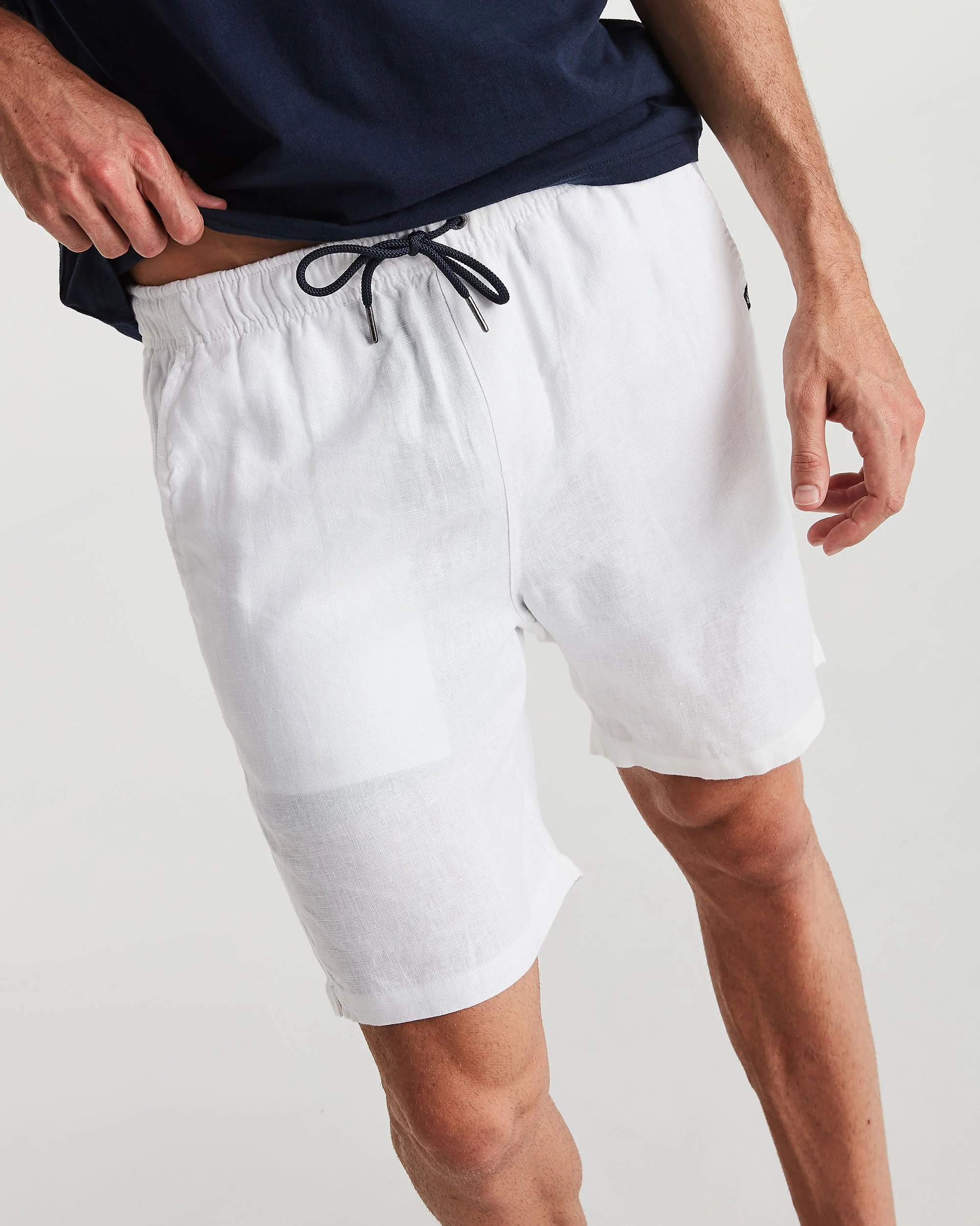 Coast Clothing Mens White Linen Shorts - CottonWool