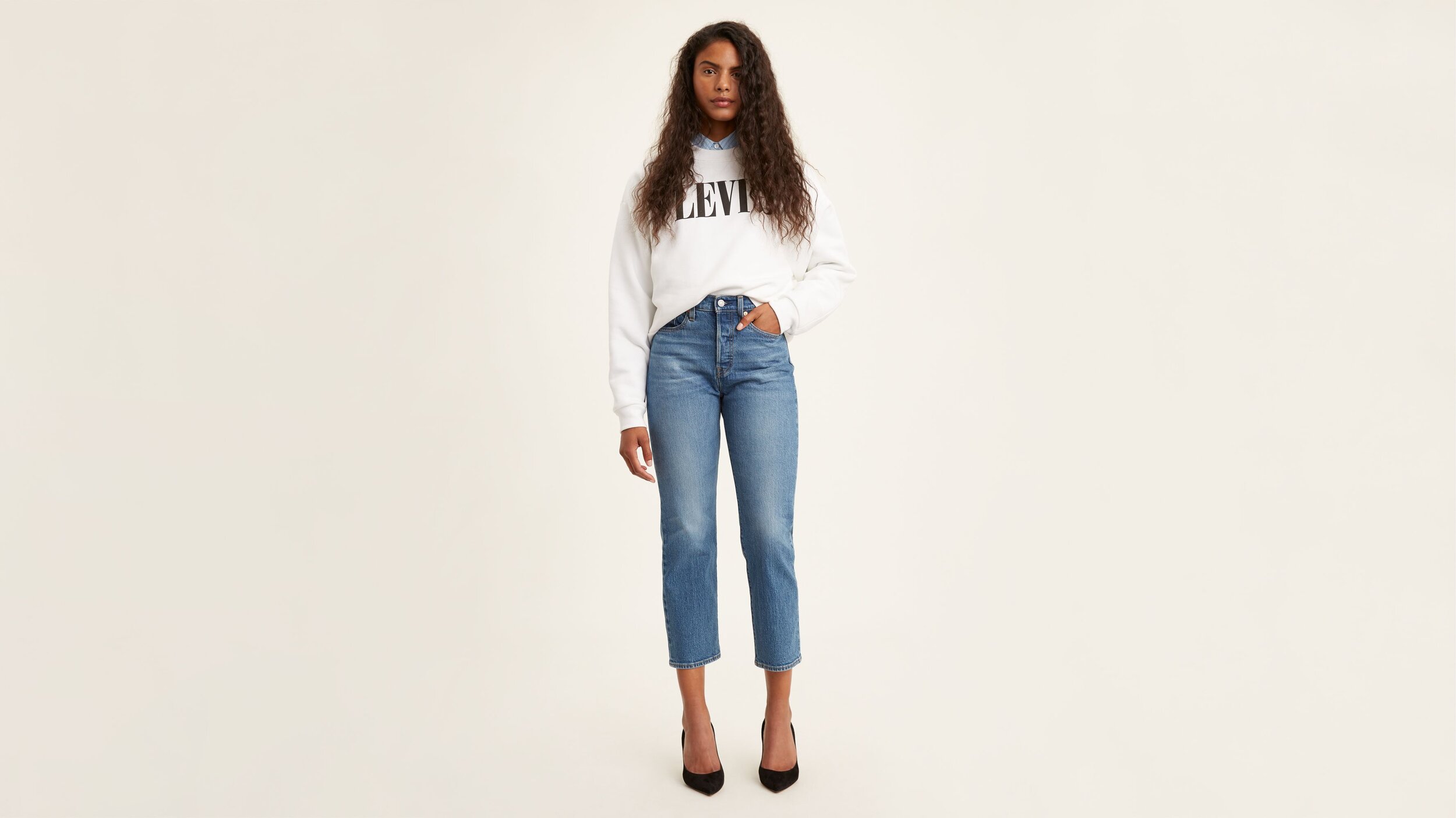 Levis Wedgie Straight — Cotton Wool | Womens Mens Fashion | Leading Designer  Brands| Mona Vale Sydney