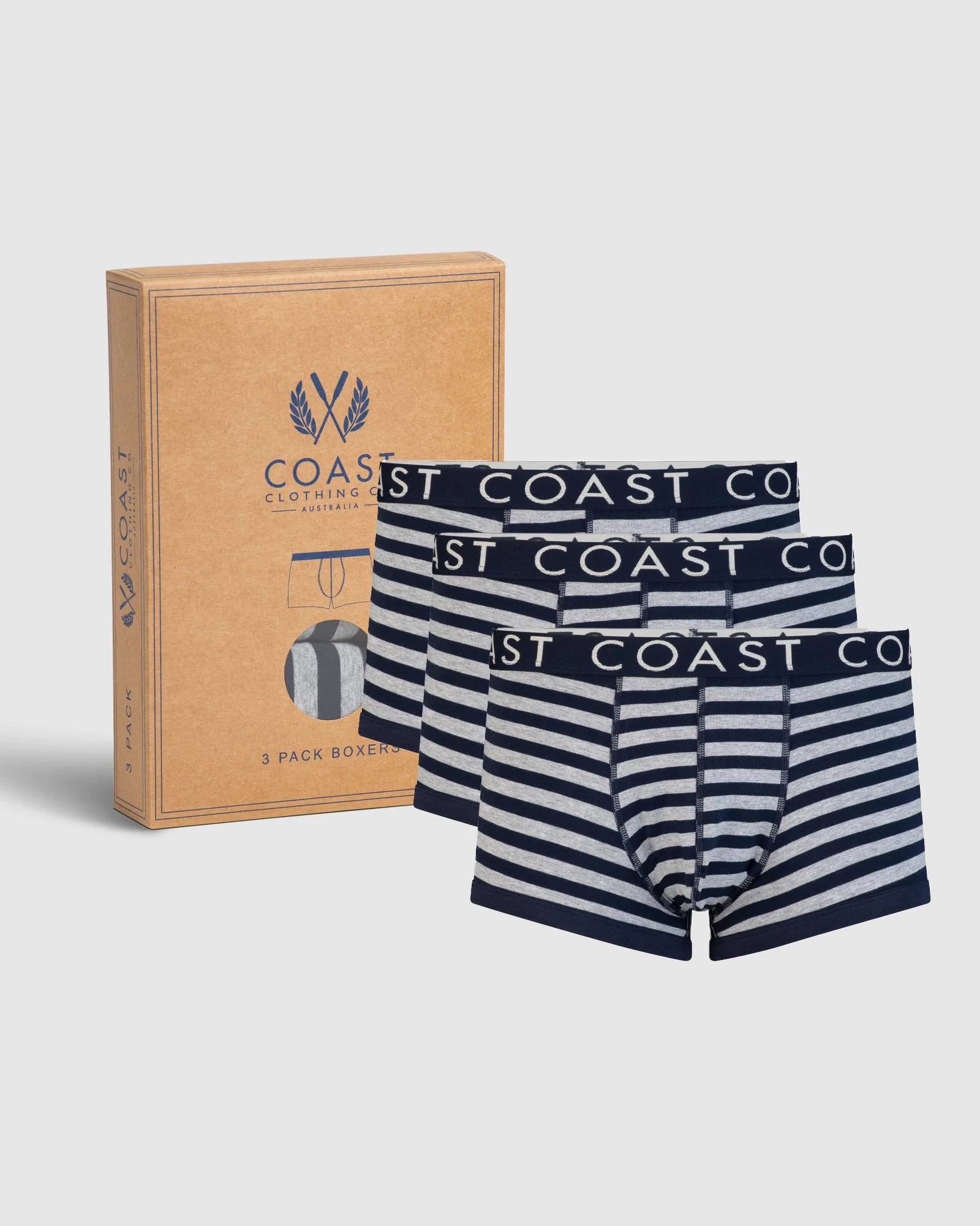 Coast Clothing 3 Pack Boxers — Cotton Wool Womens And Mens Fashion