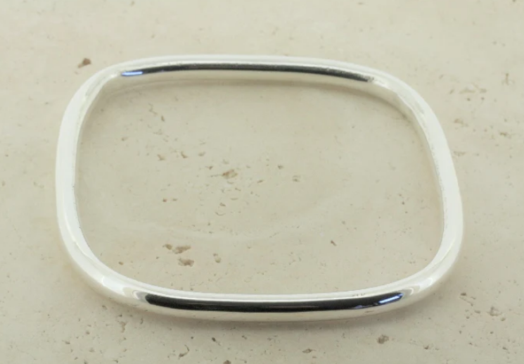 Makers and Providers Squared Tubular  Bangle Sterling Silver