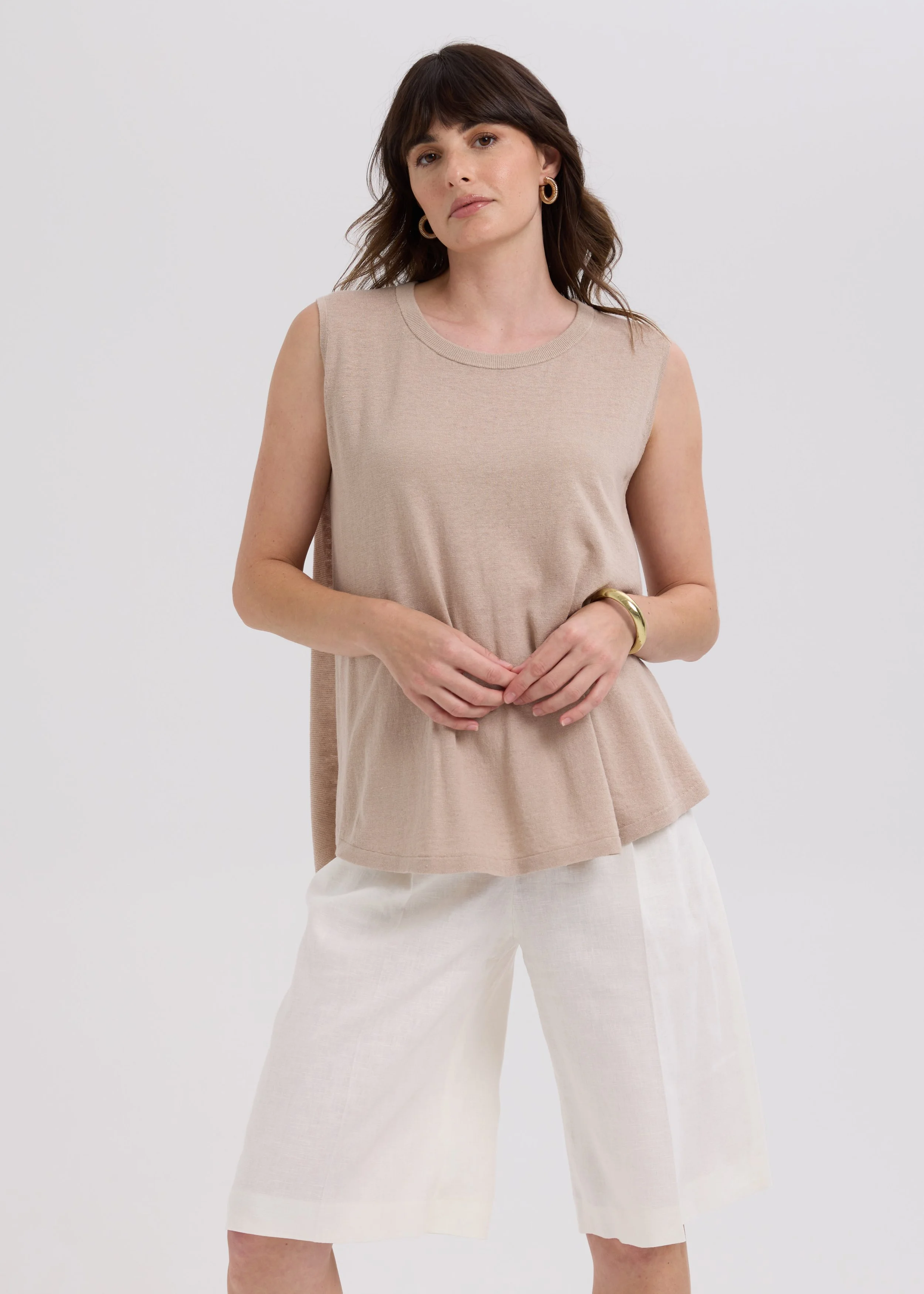 LD-and-Co-Linen-A-Line-Top-Taupe-LC7766-CottonWool