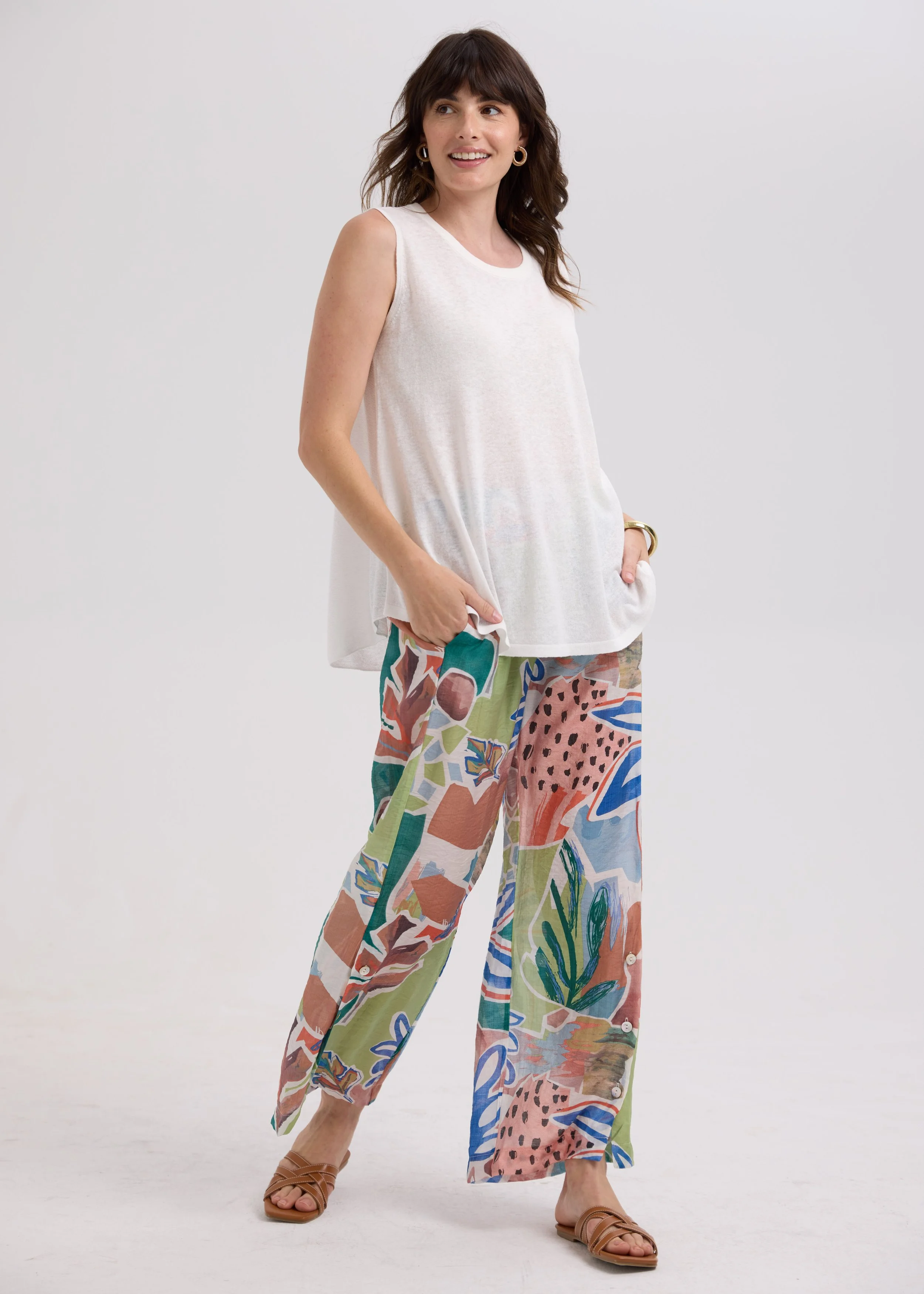 LD-and-Co-LC7766-Linen-A-Line-Top-White-CottonWool