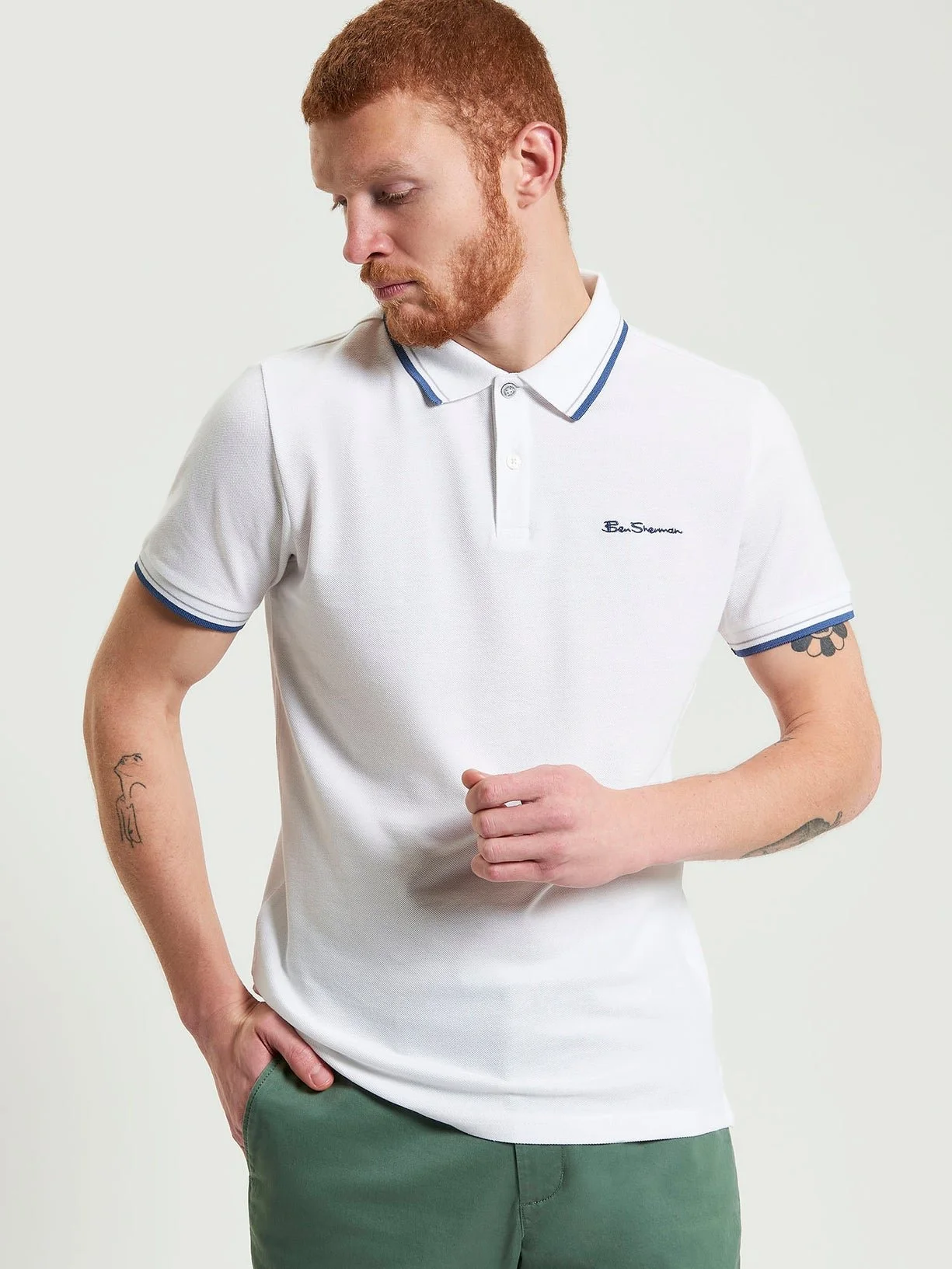 Ben Sherman Signature Pique Polo White