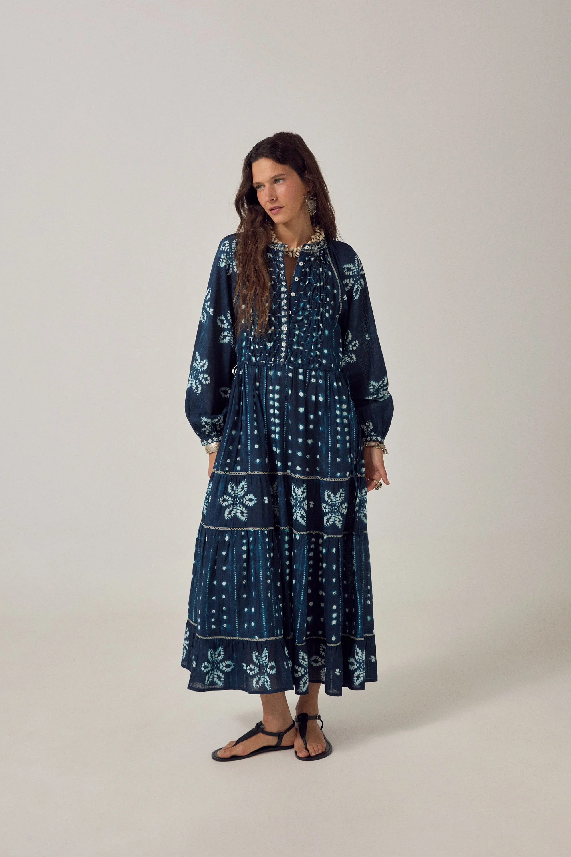 Maison-Hotel-Kumo-Dress Shibori-Ink-CottonWool