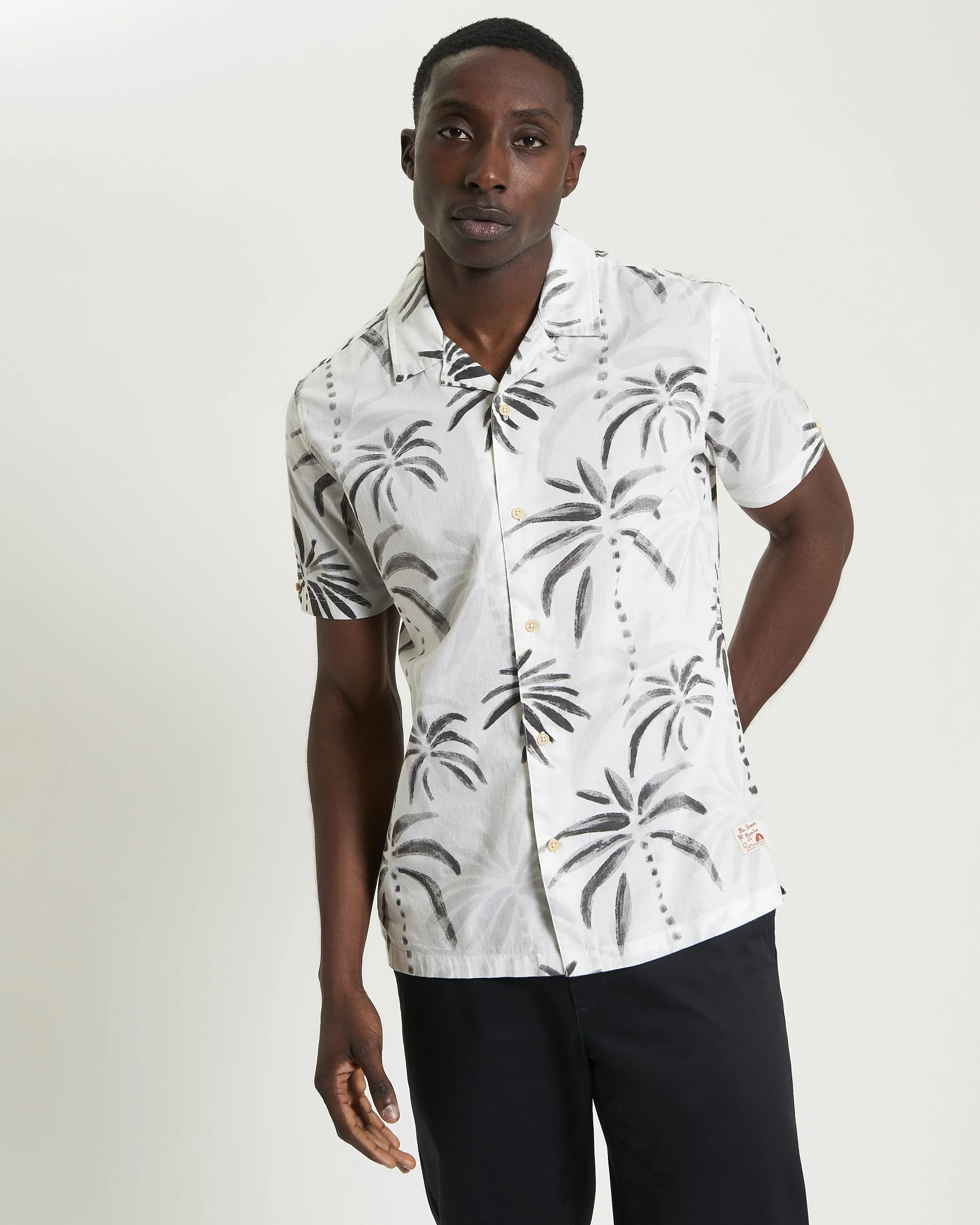 Ben-Sherman-Palm-Print-Shirt-CottonWool