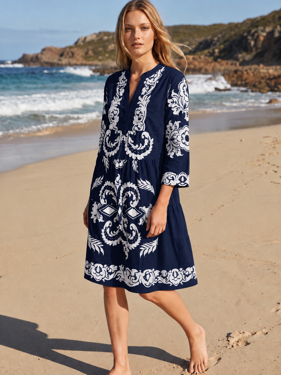 Lola Australia Morocco Midi Dress Jewel Navy