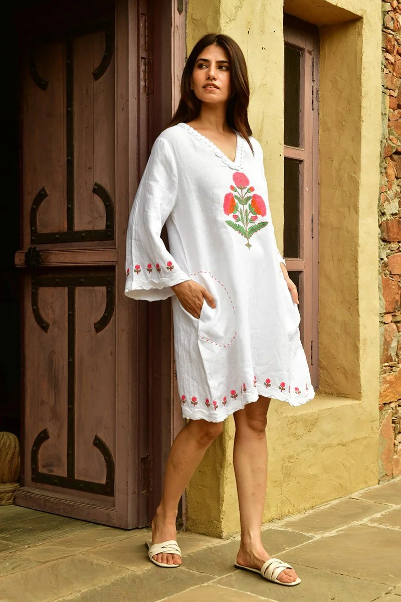 Mandalay-Designs-Marigold-Cabana-Midi-White-CottonWool