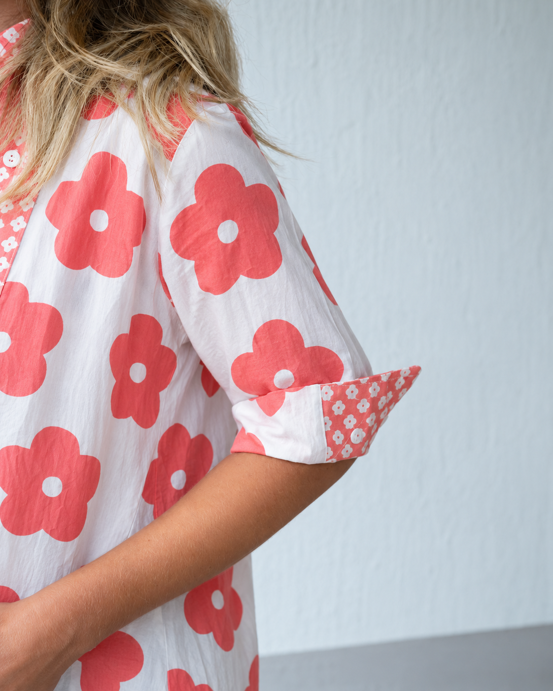 Mandalay-Designs-Poppy-Flowers-Shirt-Coral-CottonWool