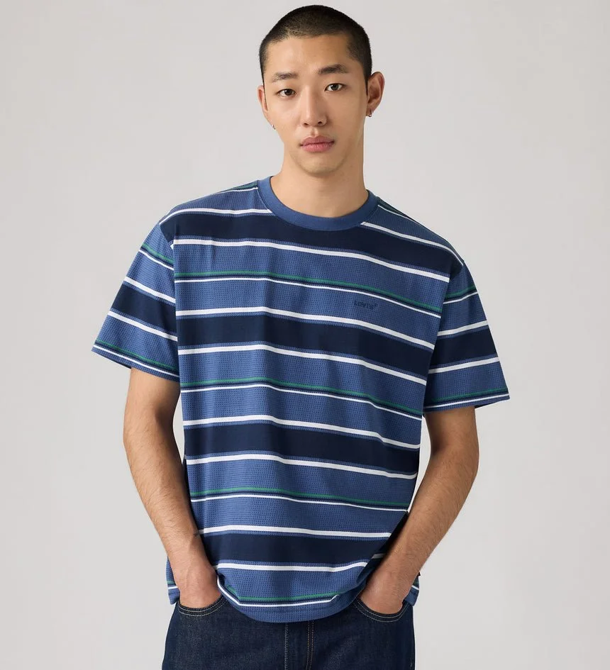 Levi's Red Tab Vintage Tee Pecos Stripe Sunshine Blue