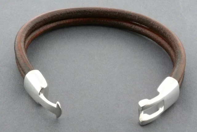 Makers and Providers Corso Leather and Silver Bracelet-MTB118- CottonWool