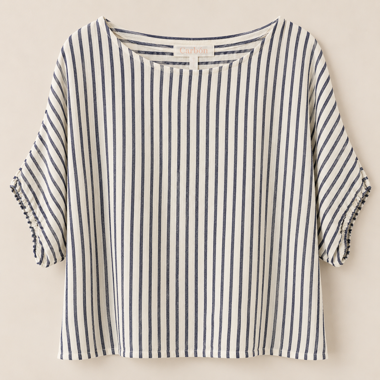 Carbon-C2196-Lucie-Slouch-Top-Navy-Stripe-CottonWool