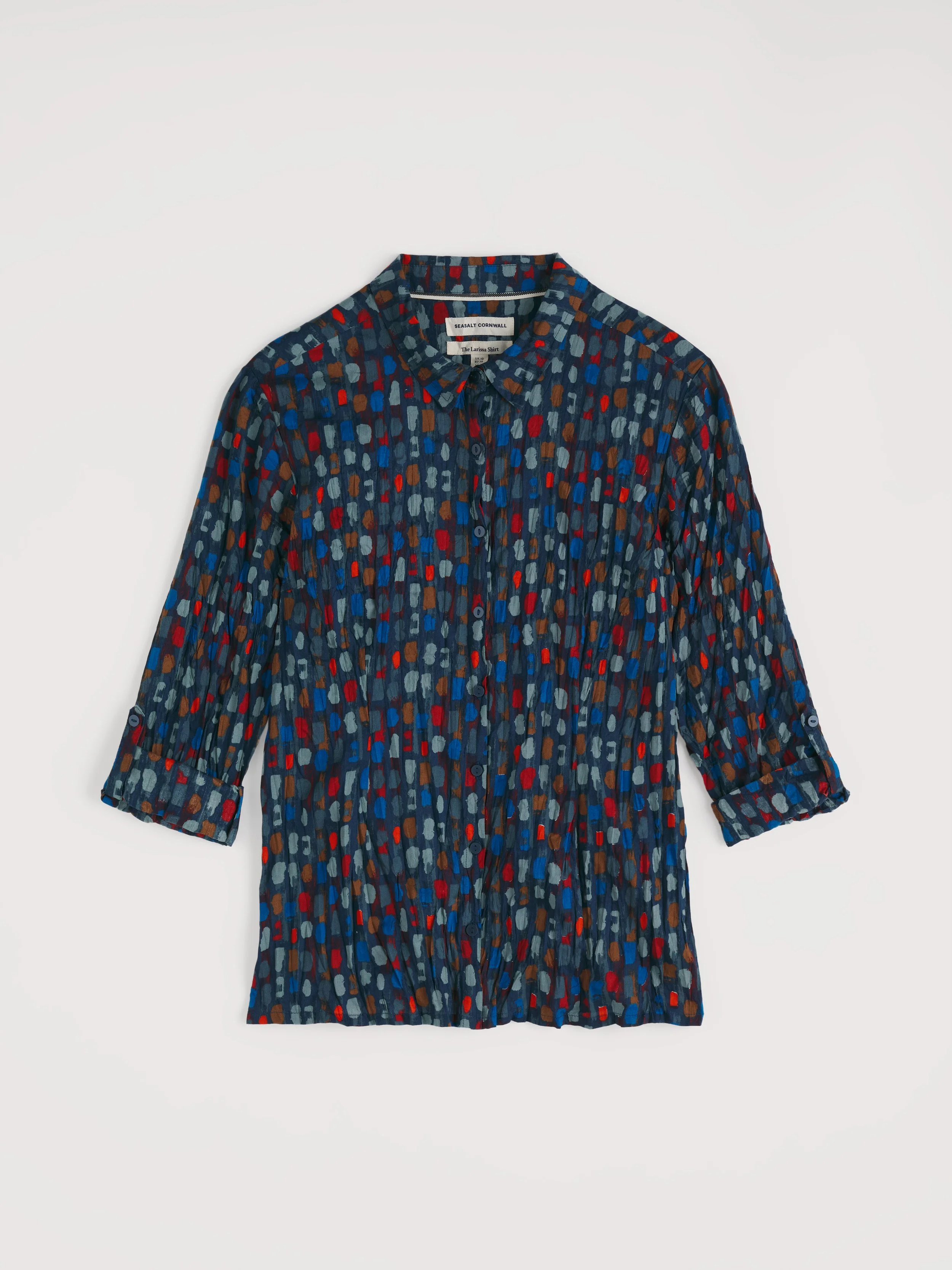 Seasalt-Larissa Shirt - Dye Strokes Dark Lugger - CottonWool (2).jpg