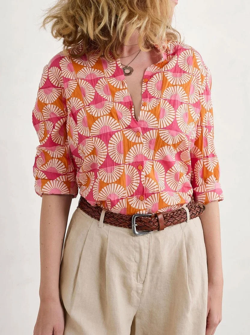 Seasalt-Larissa-Shirt-Sun-Geo-Marigold-CottonWool