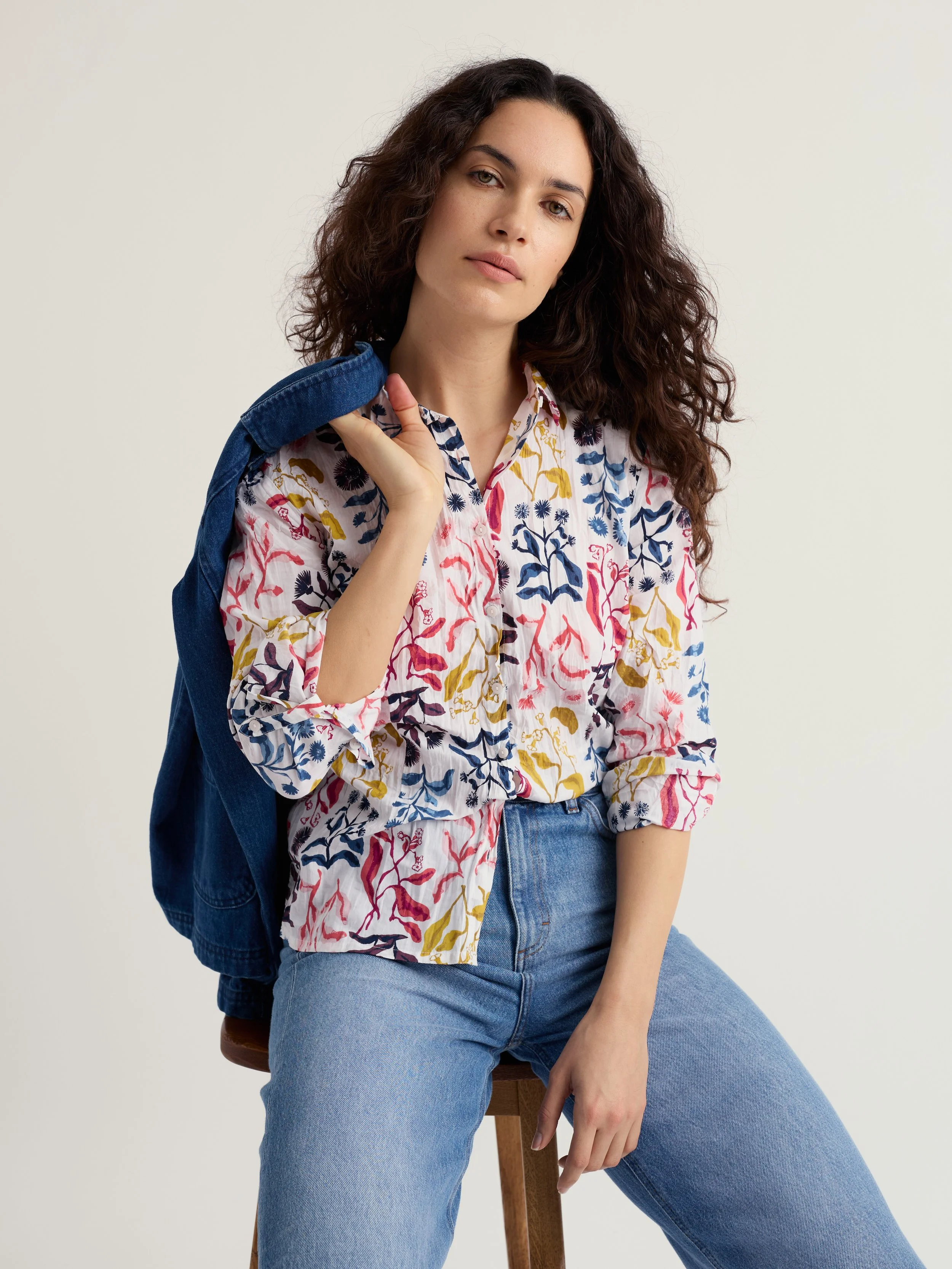 Seasalt Cornwall Larissa Shirt Inky Botanical