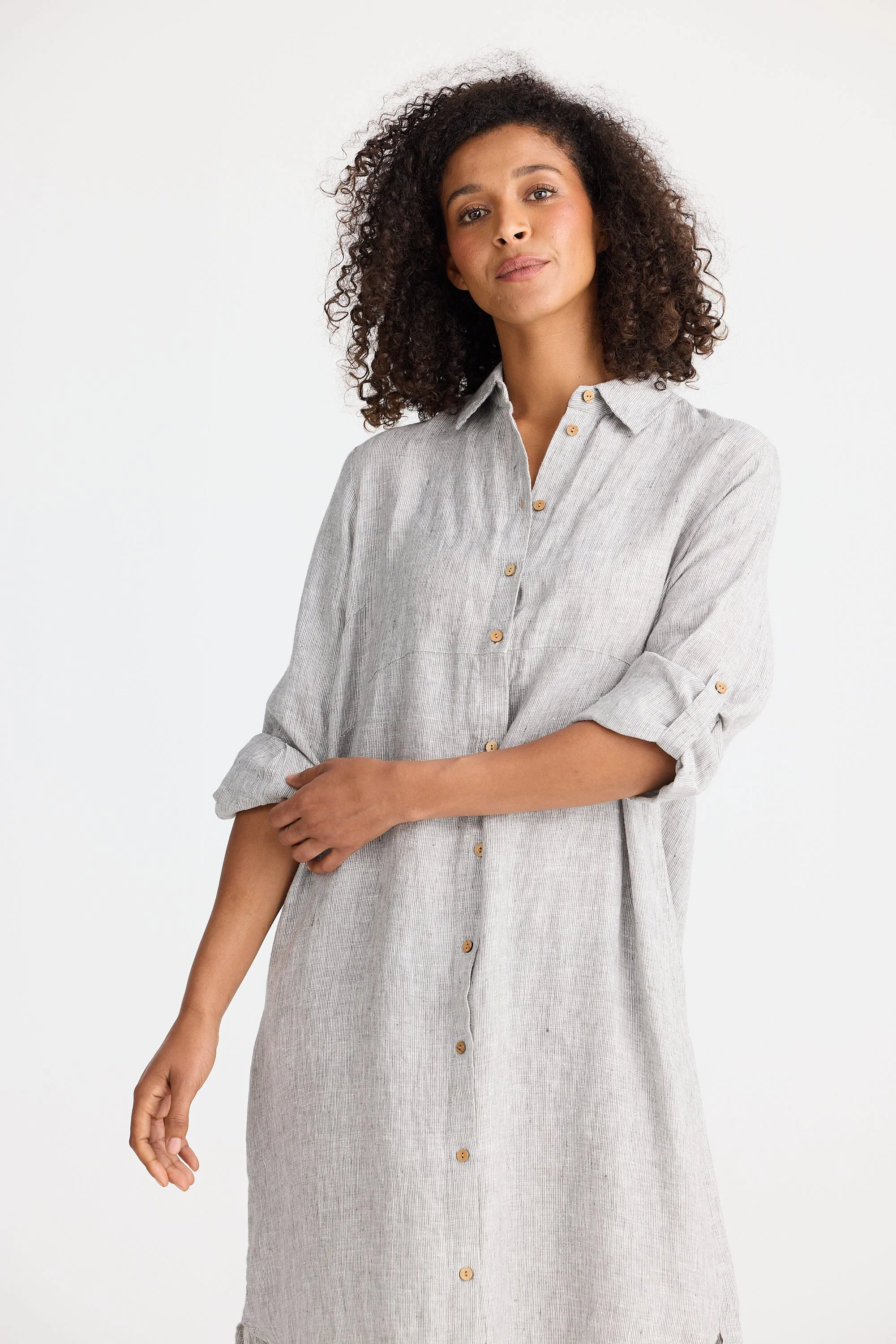 Shanty-Castro-Overshirt-Dress-Charcoal-Fleck-CottonWool