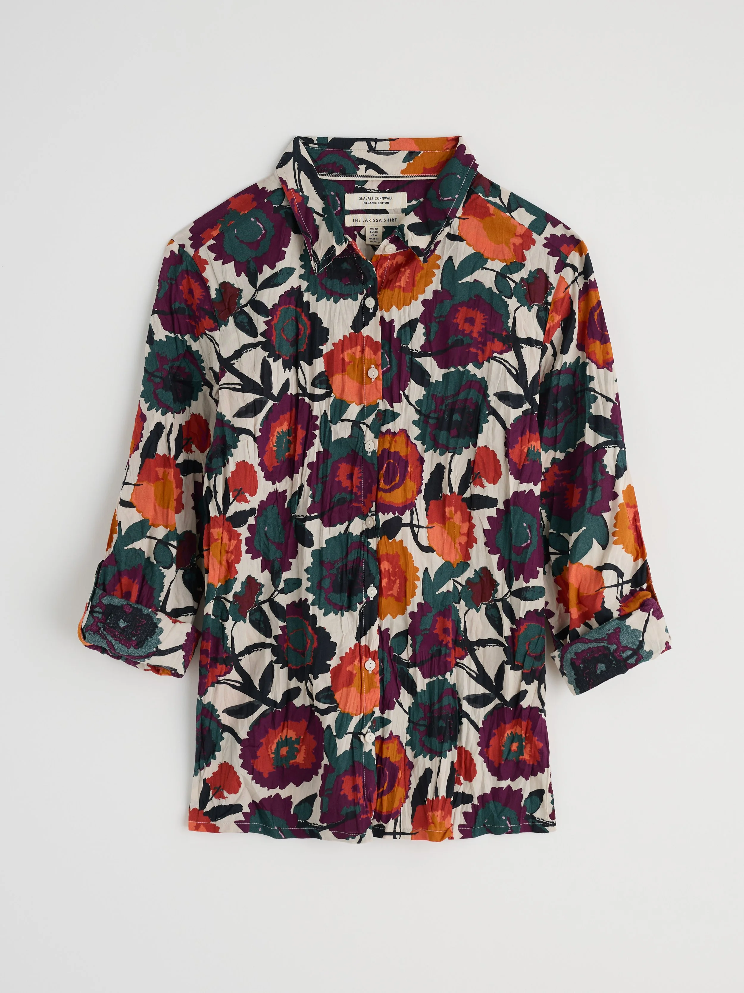 Seasalt-Larissa Shirt - Figurative Floral Aran - CottonWool (2).jpg