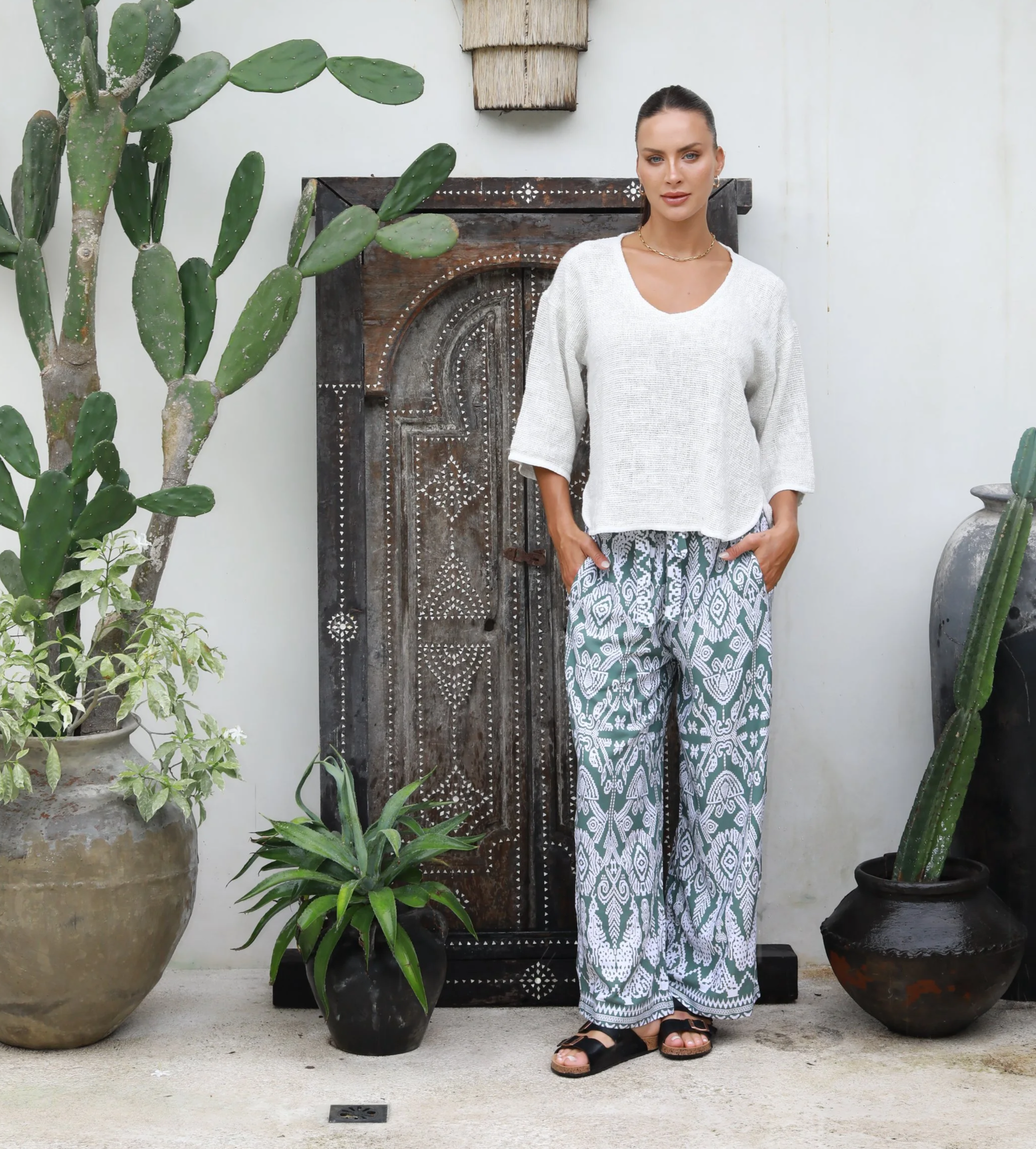 Carbon- C4037 Toteme pant Kashmir -CottonWool